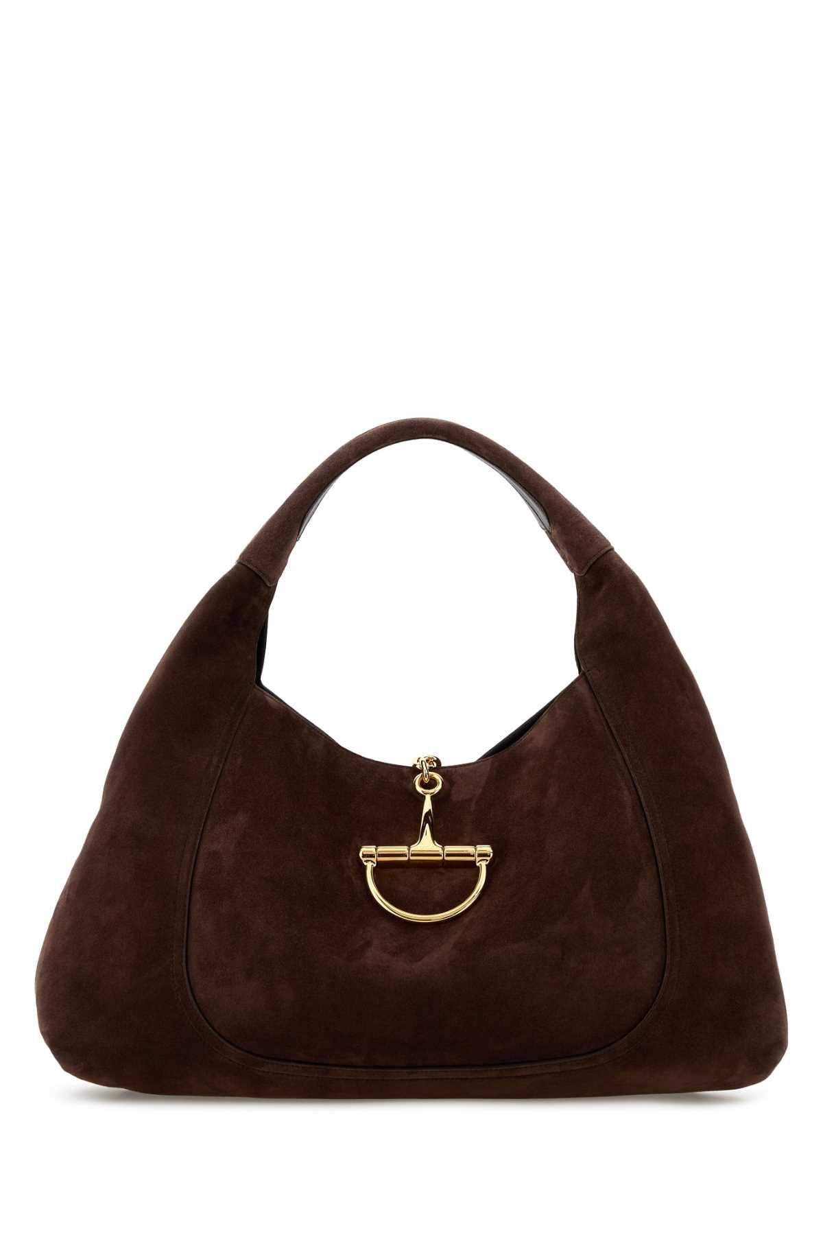 Gucci Brown Suede Maxi Gucci Softbit Shoulder Bag Size ONE SIZE - 1 Thumbnail