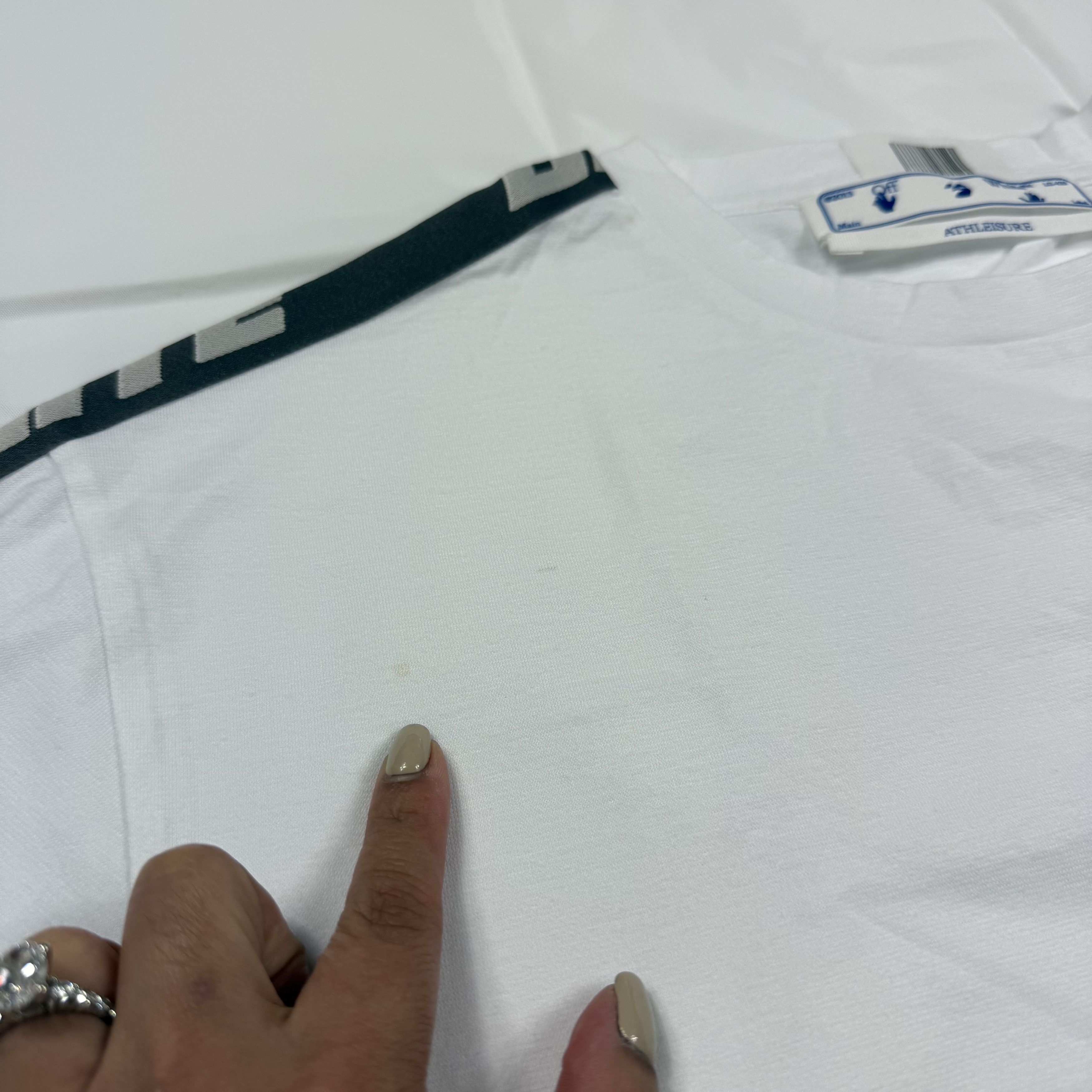 Off-White Off-White Athleisure White T-Shirt Logo Shoulder Tape Size US L / EU 52-54 / 3 - 4 Thumbnail