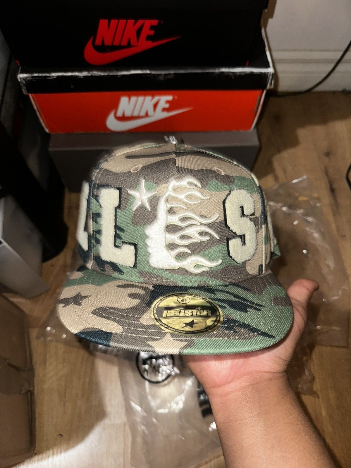 HELLSTAR Hellstar Camo Patch Fitted Hat | Grailed