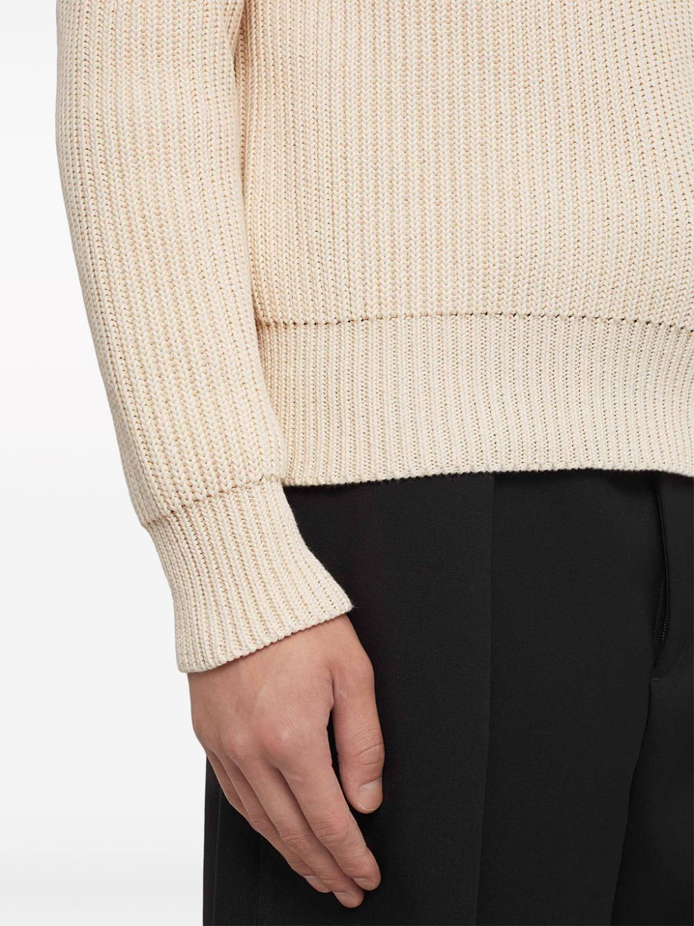 Jil Sander o1w1db10825 Crew-Neck Jumper in Chalk Size US M / EU 48-50 / 2 - 5 Thumbnail