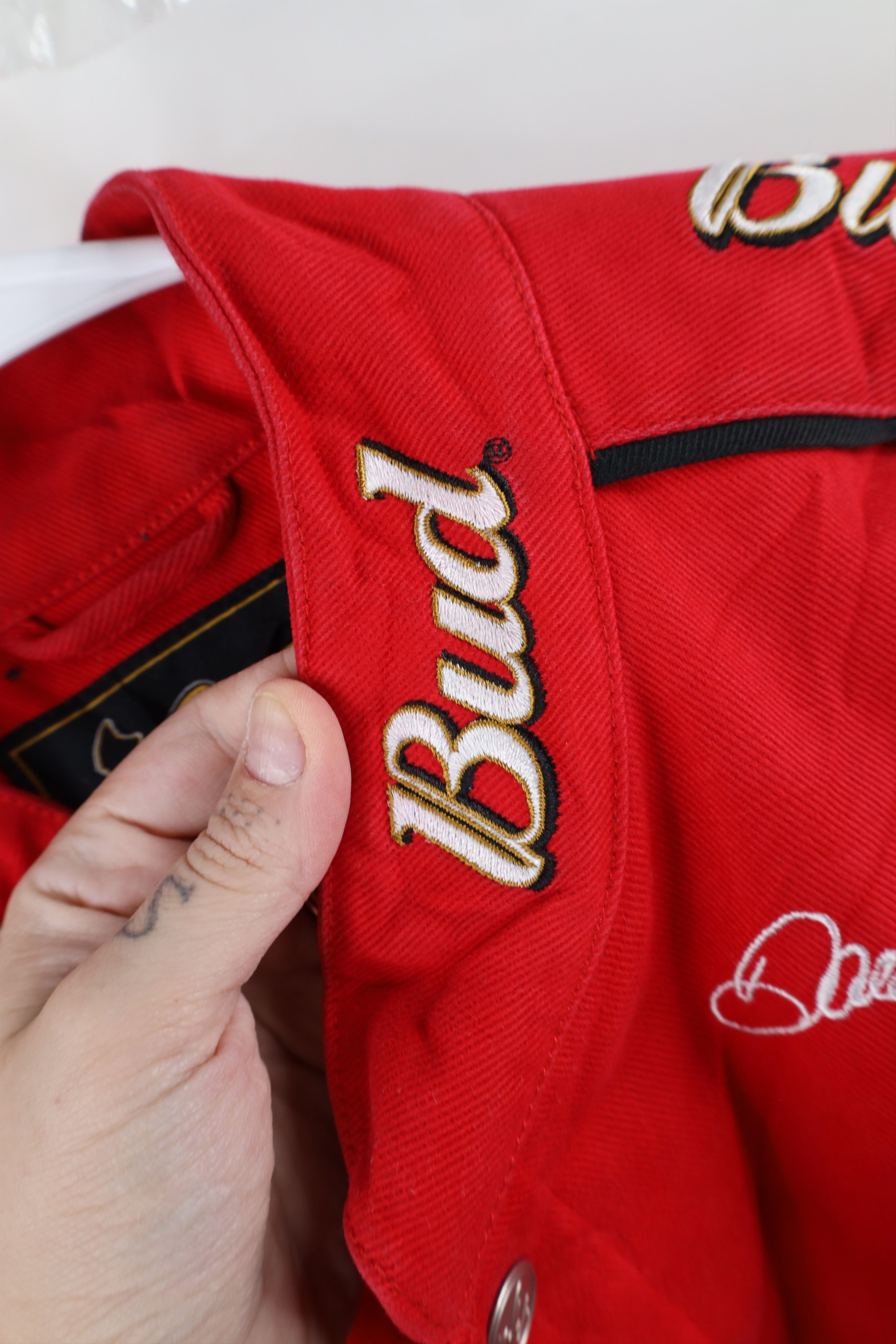 Vintage Vintage NASCAR Budweiser Dale Earnhardt Jr Pit Crew Jacket Size ONE SIZE - 14 Thumbnail