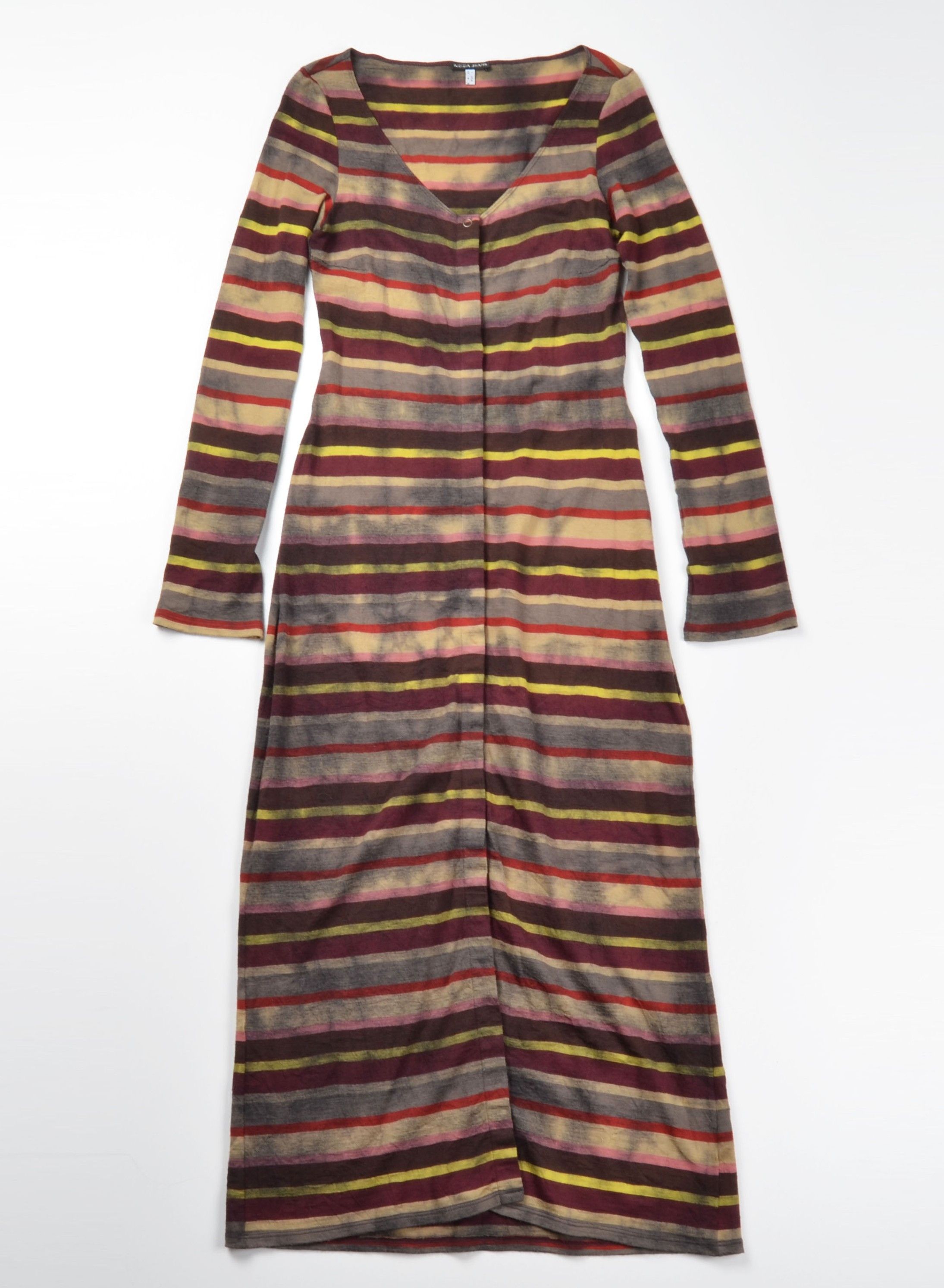 Krizia Vintage Krizia Striped Wool Blend Long Sleeve Maxi Dress Size M / US 6-8 / IT 42-44 - 4 Thumbnail