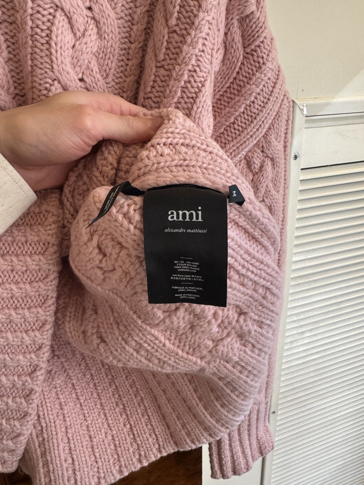 AMI AMI Paris Pink Cable Knit Sweater Size Medium Size US M / EU 48-50 / 2 - 5 Thumbnail