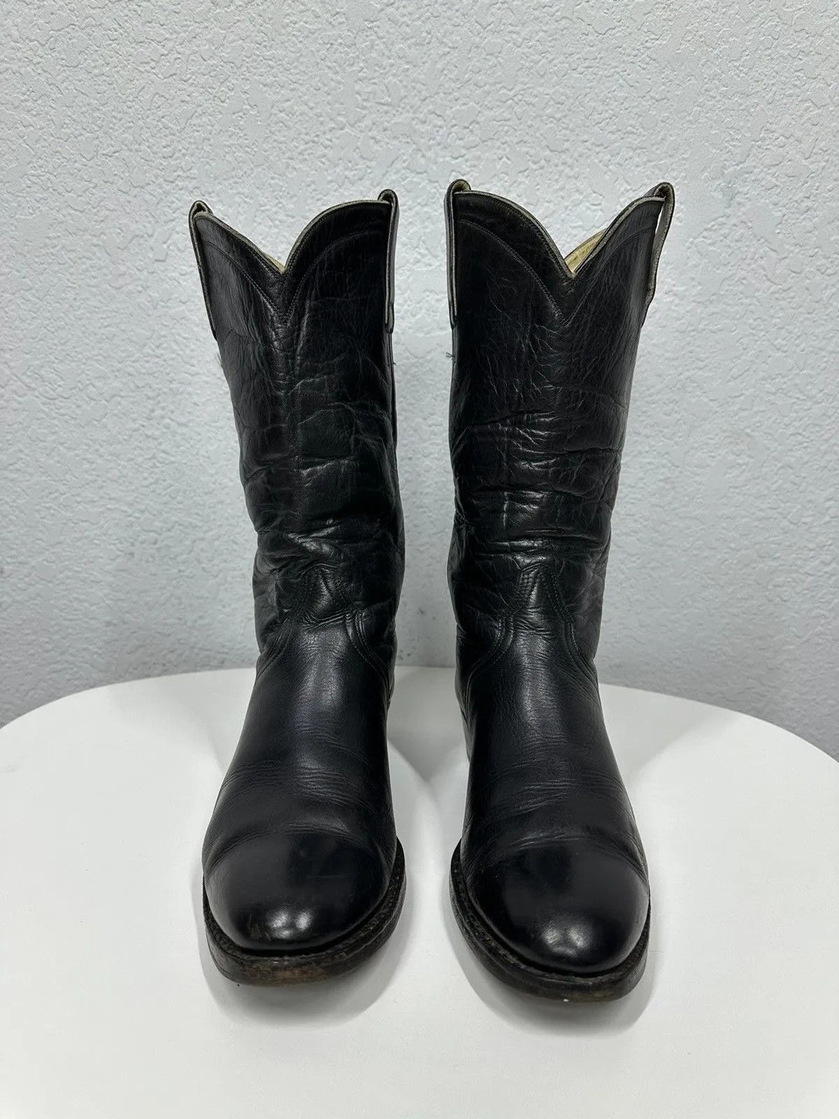 Hedi Slimane Vintage High Heels Leather Boots Knee Y2k Avantgarde Rare Size US 9 / IT 39 - 2 Thumbnail
