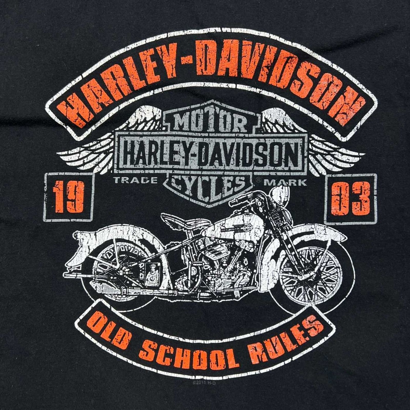 Harley Davidson × Vintage 2015 Harley Davidson T Shirt Old School Motorcycle Biker Tee Size US XL / EU 56 / 4 - 2 Thumbnail