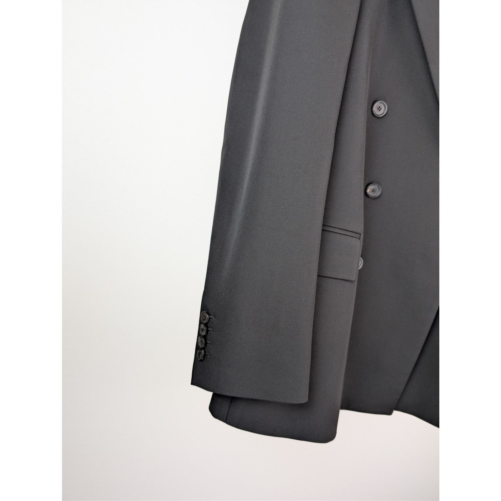 Balenciaga o1rshd1 Wool Barathea Shrunk DB Blazer / Jacket in Black Size US M / EU 48-50 / 2 - 5 Thumbnail