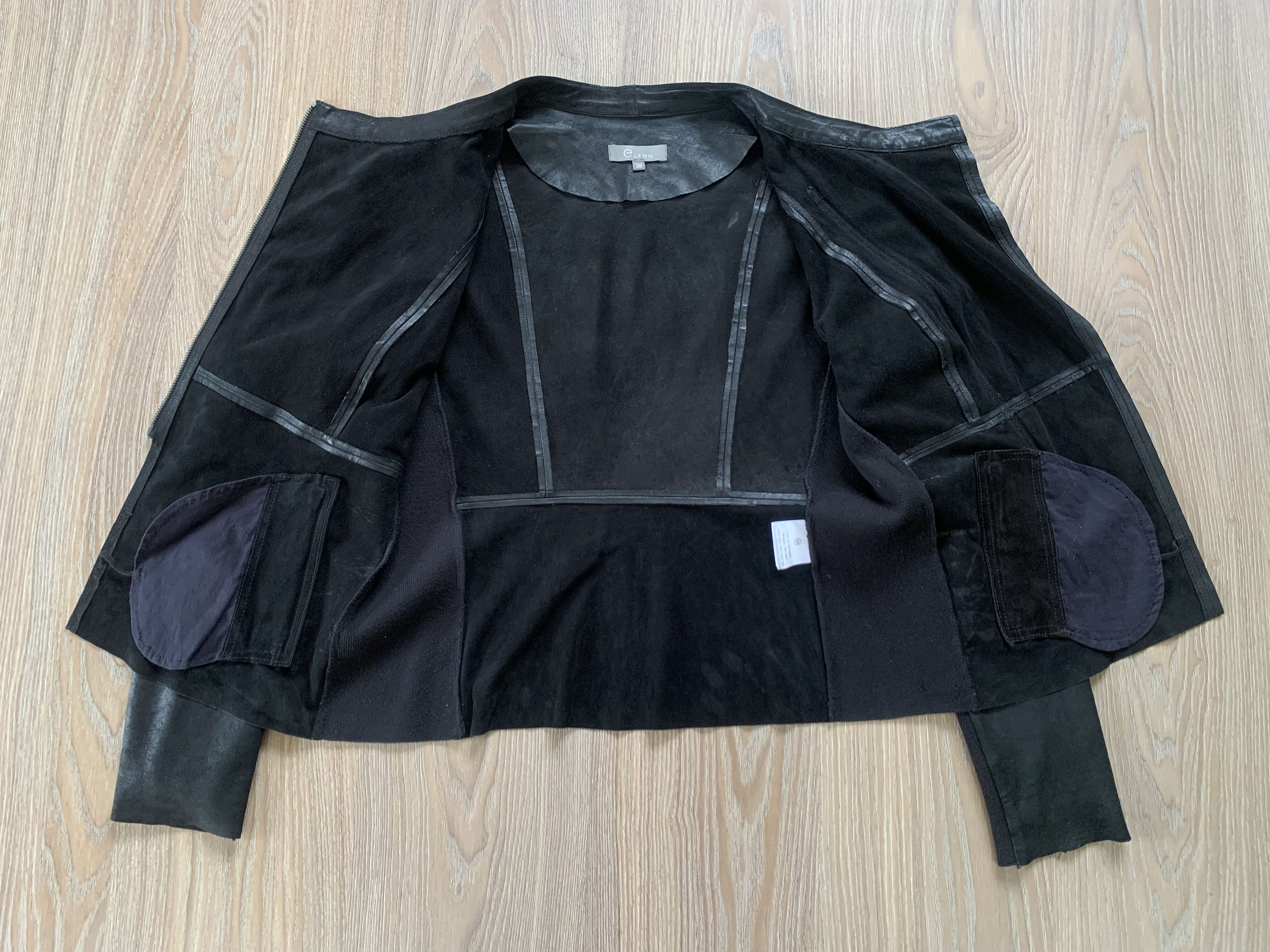 Other Elton Womens Goat Leather Black Biker Jacket Size M / US 6-8 / IT 42-44 - 5 Thumbnail