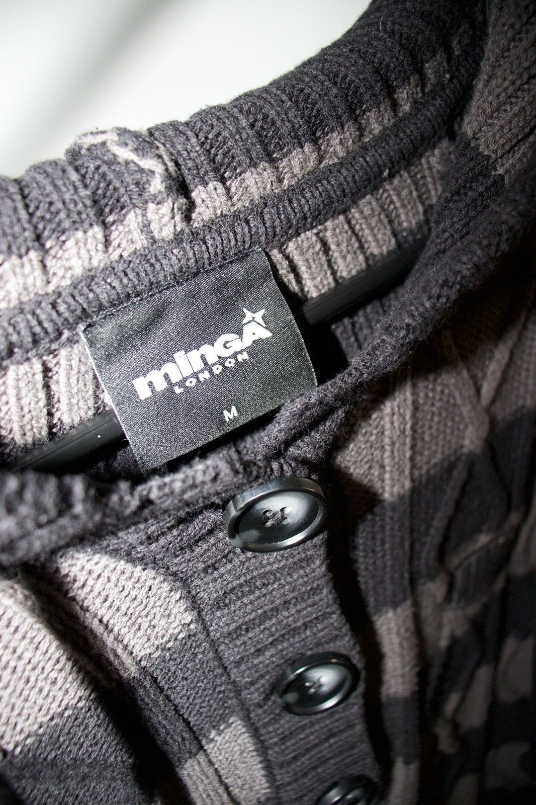 Japanese Brand MINGA LONDON NOIR STRIPED KNITTED HOODIE Size US M / EU 48-50 / 2 - 2 Thumbnail