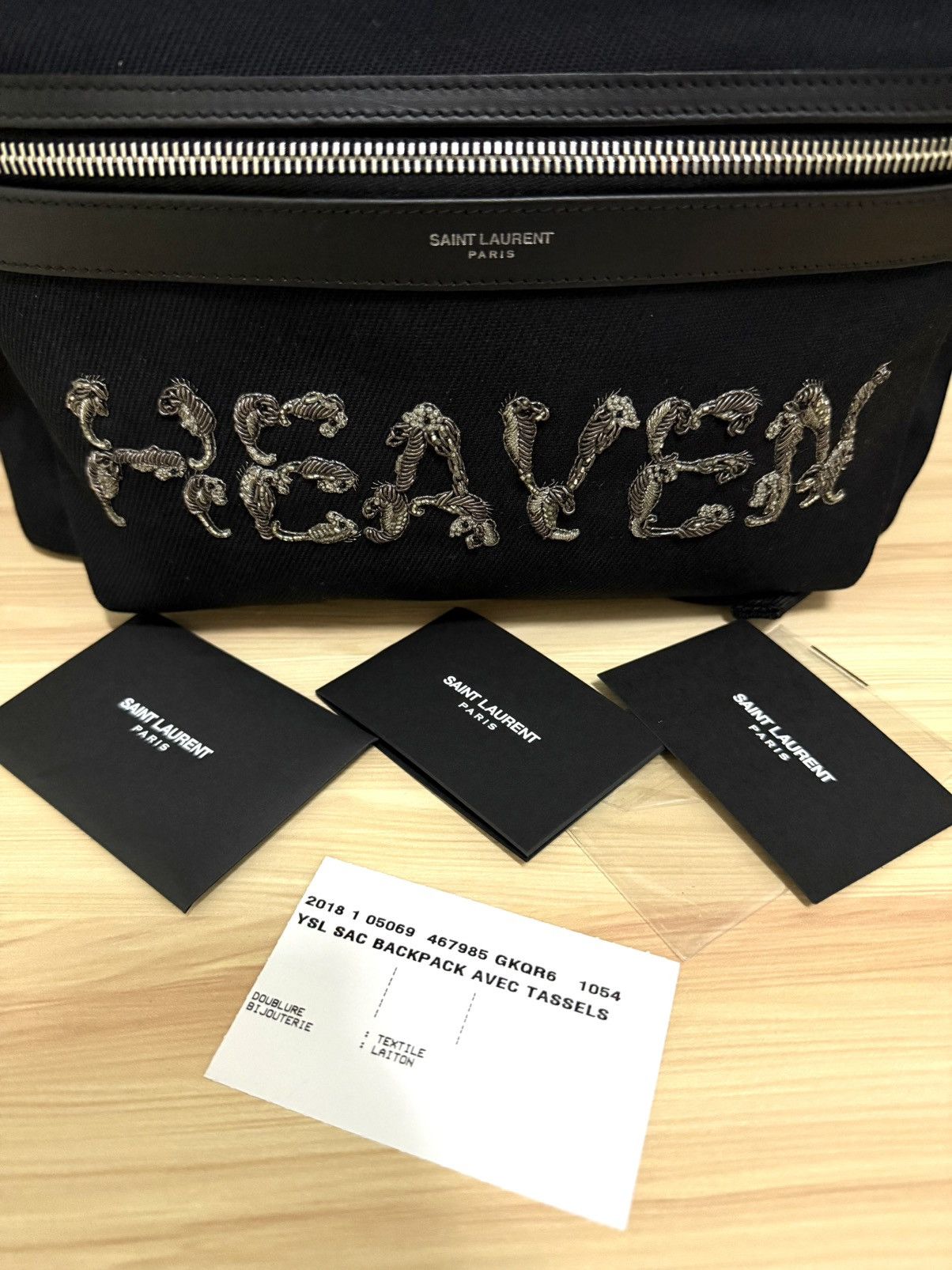 Saint Laurent Paris 2017 Saint Laurent "HEAVEN" embellished City backpack Size ONE SIZE - 12 Thumbnail
