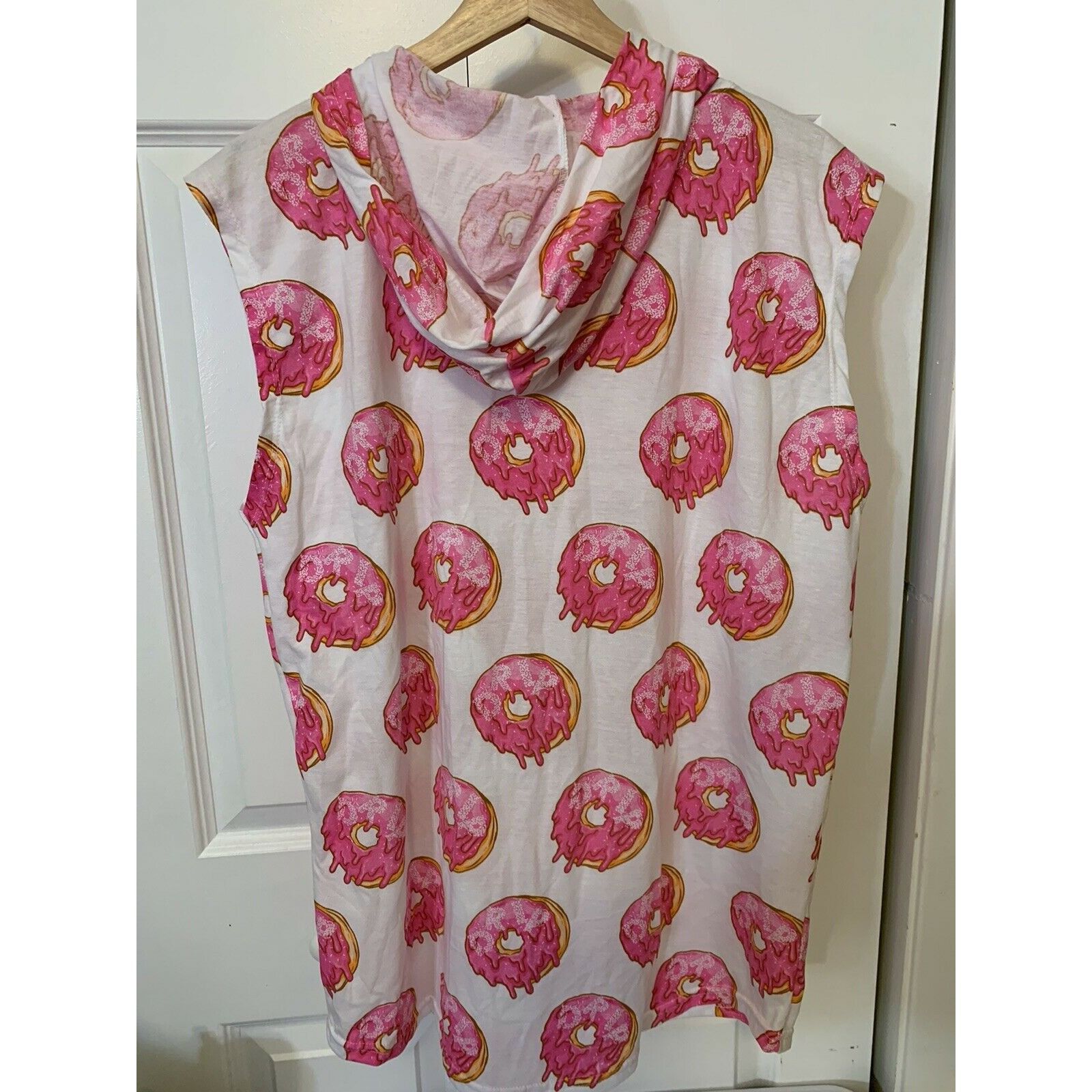 Other Vibes Donuts All Over Print Women’s Sz L Hoodie Light White Size L / US 10 / IT 46 - 5 Thumbnail