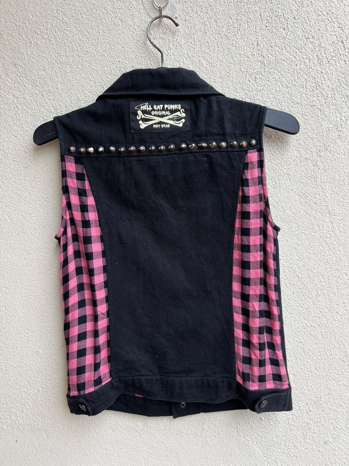Vintage Vintage Japan Hell Cat Punks Not Dead Spike Vest Denim Size US XS / EU 42 / 0 - 11 Thumbnail