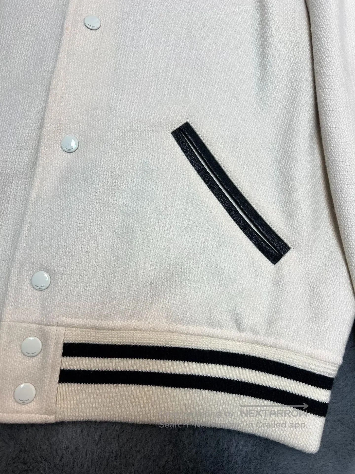 Saint Laurent Paris Saint Laurent Cream Varsity Jacket. Size US L / EU 52-54 / 3 - 5 Thumbnail