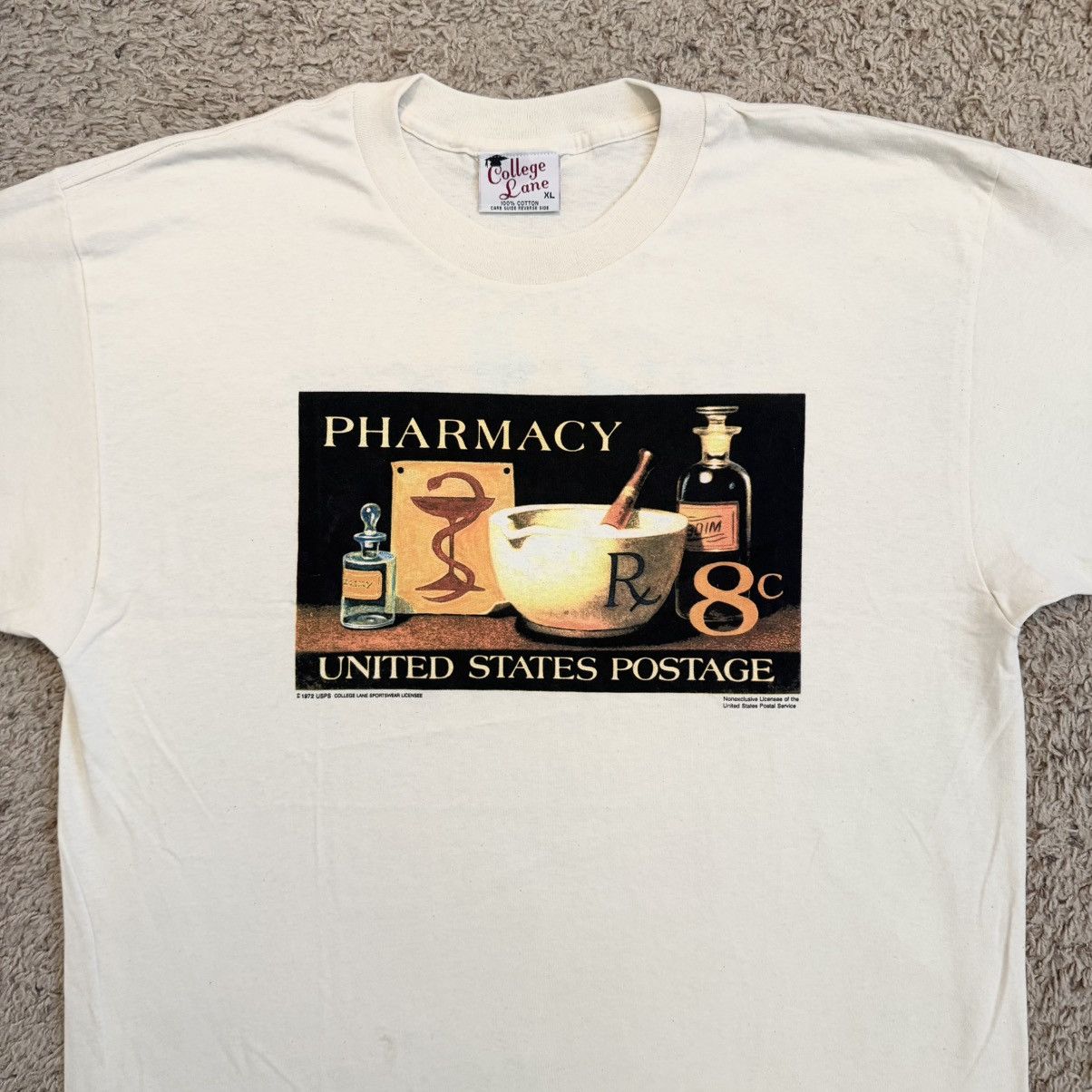 Vintage Vintage 90s USPS Pharmacy Stamp Art Tee XL Size US XL / EU 56 / 4 - 3 Thumbnail