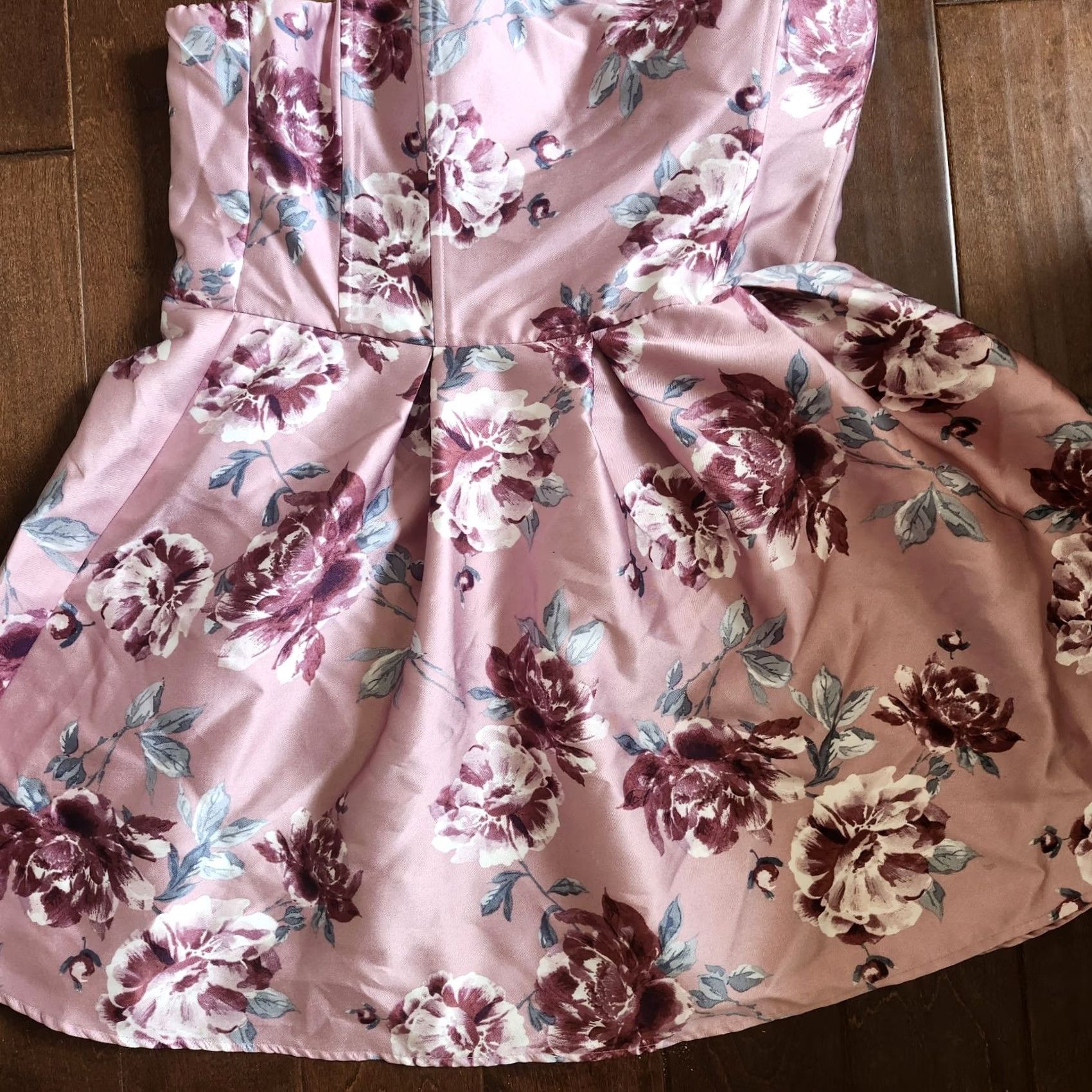 Vintage Speechless Womens Pink Floral Strapless Short Fit & Flare Dress - Size 17 Size 38" / US 16 / IT 52 - 7 Thumbnail