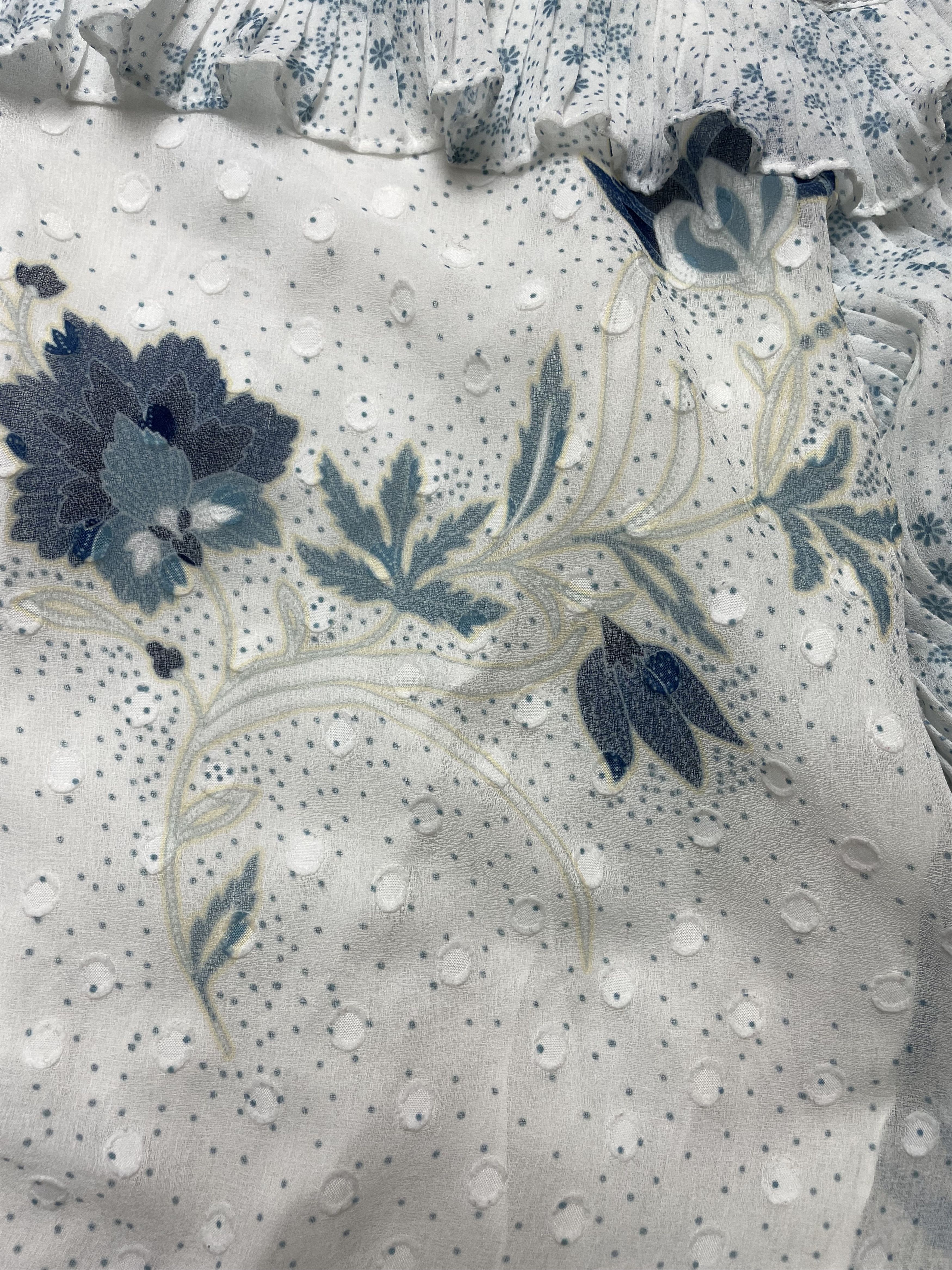 See by Chloe See by Chloé White Blue Floral Mini Dress EU 36 Size S / US 4 / IT 40 - 10 Thumbnail