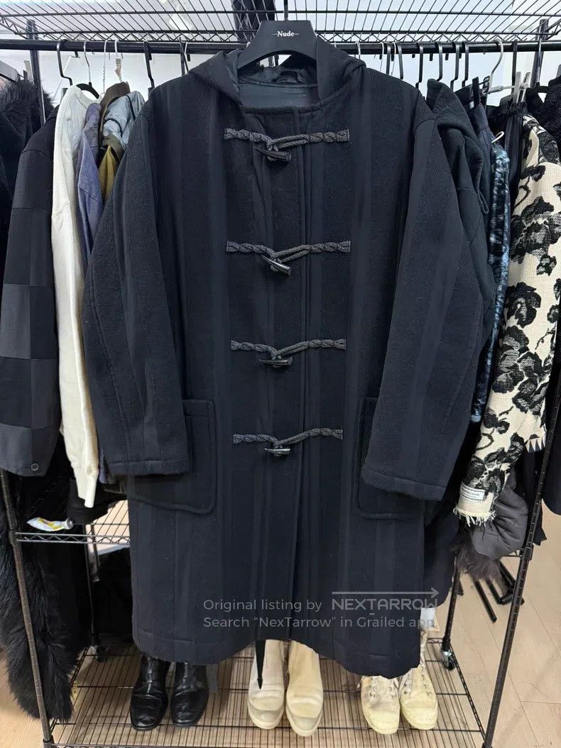 Yohji Yamamoto YOHJI YAMAMOTO Striped patchwork horn-buttoned linen rope Size US M / EU 48-50 / 2 - 1 Thumbnail