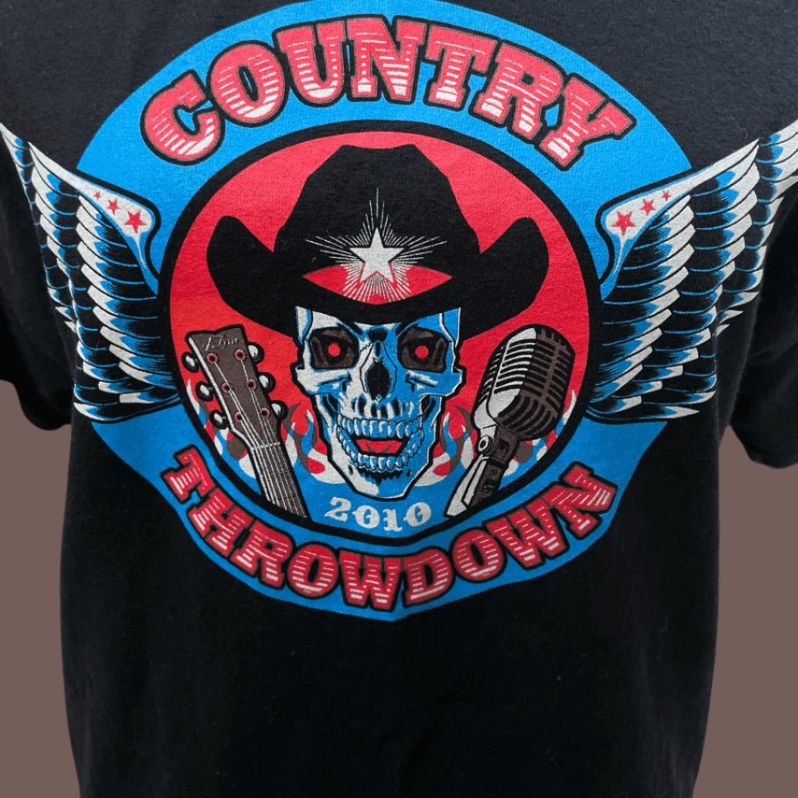 Alstyle × Vintage VTG Band Tee | Country Throwdown Skull Black | Tour Merch Size US M / EU 48-50 / 2 - 3 Thumbnail