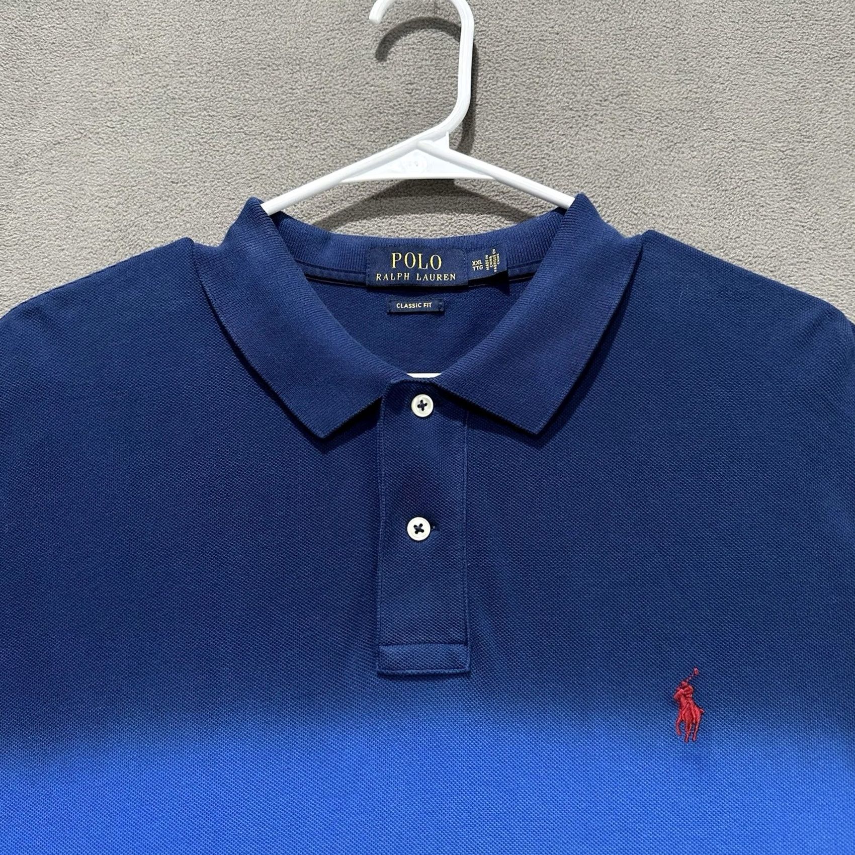Polo Ralph Lauren Polo Ralph Lauren Shirt Mens 2XL Blue Colorblock Cotton Classic Fit Polo GUC Size US XXL / EU 58 / 5 - 3 Thumbnail
