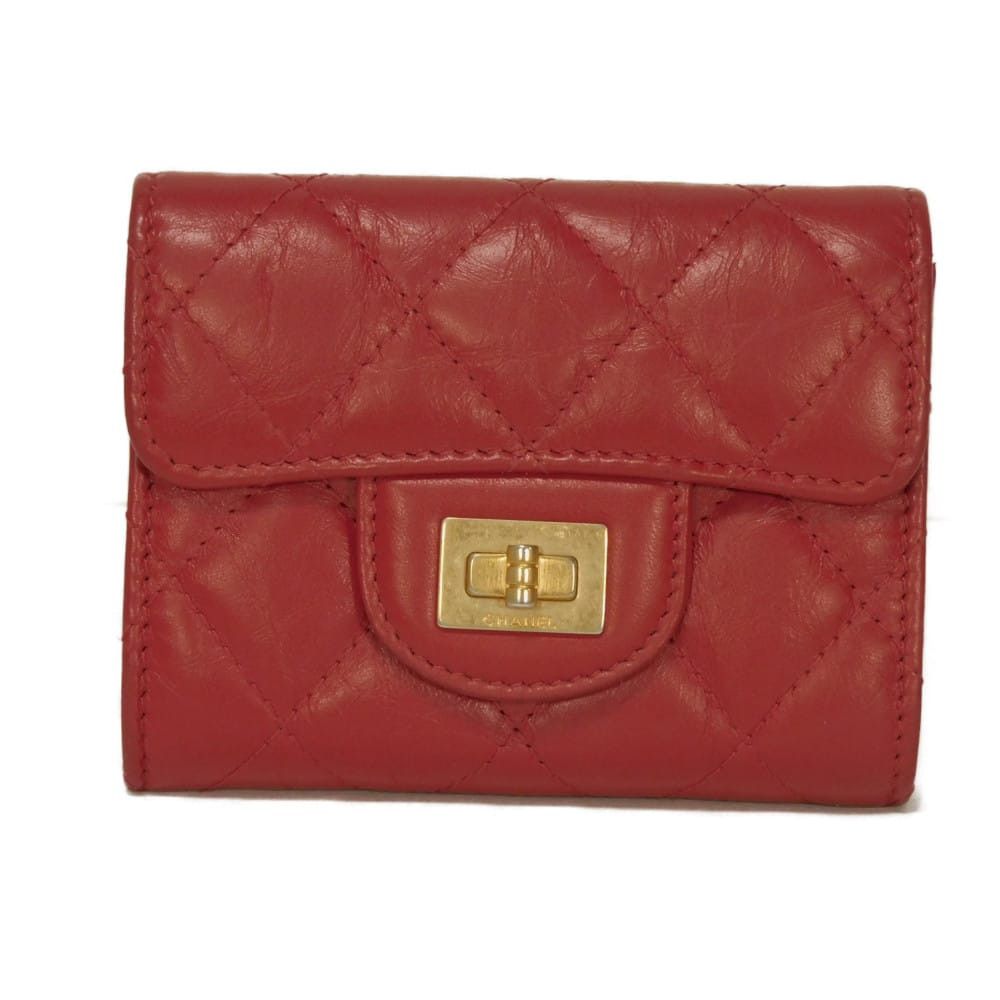 Chanel Chanel CHANEL 2.55 Calfskin Compact Wallet Leather Short Wallet A80234 DUTY FREE for USA Size ONE SIZE - 1 Thumbnail