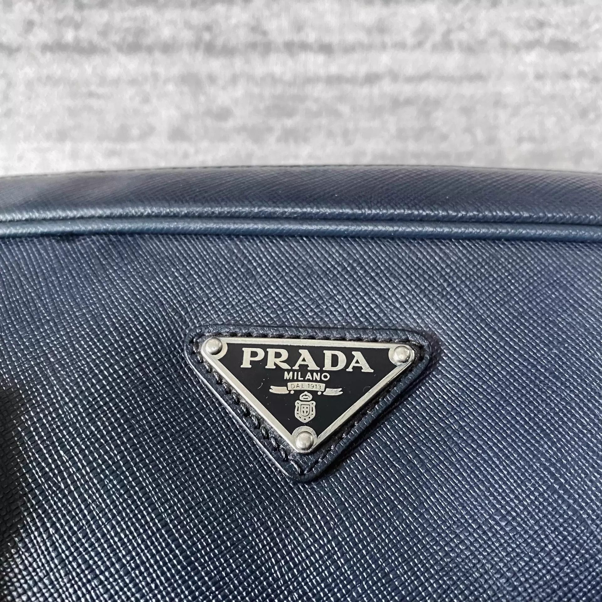 Prada Prada Saffiano Men's Navy Like New Briefcase Size ONE SIZE - 2 Thumbnail