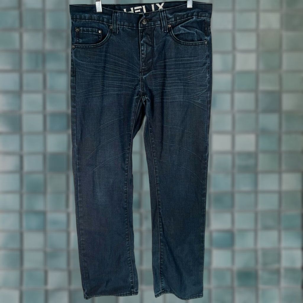 Denime Helix Mens Slim Fit Bootcut Denim Jeans Blue 32x34 Size US 34 / EU 50 - 1 Thumbnail