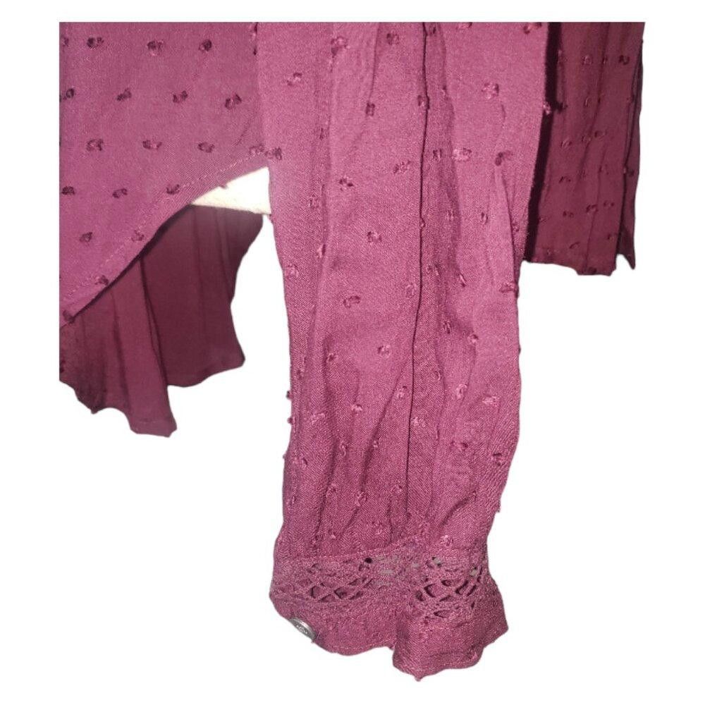 Designer CT747 Rampage Ladies Burgundy Long Sleeve Romance Shirt S Size S / US 4 / IT 40 - 4 Thumbnail