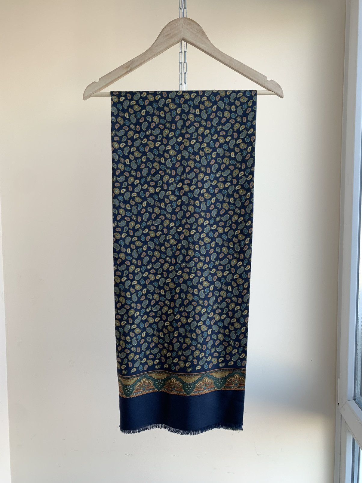 Other Hemley Reversible Silk Lambswool Paisley Print Scarf Wool Size ONE SIZE - 2 Thumbnail
