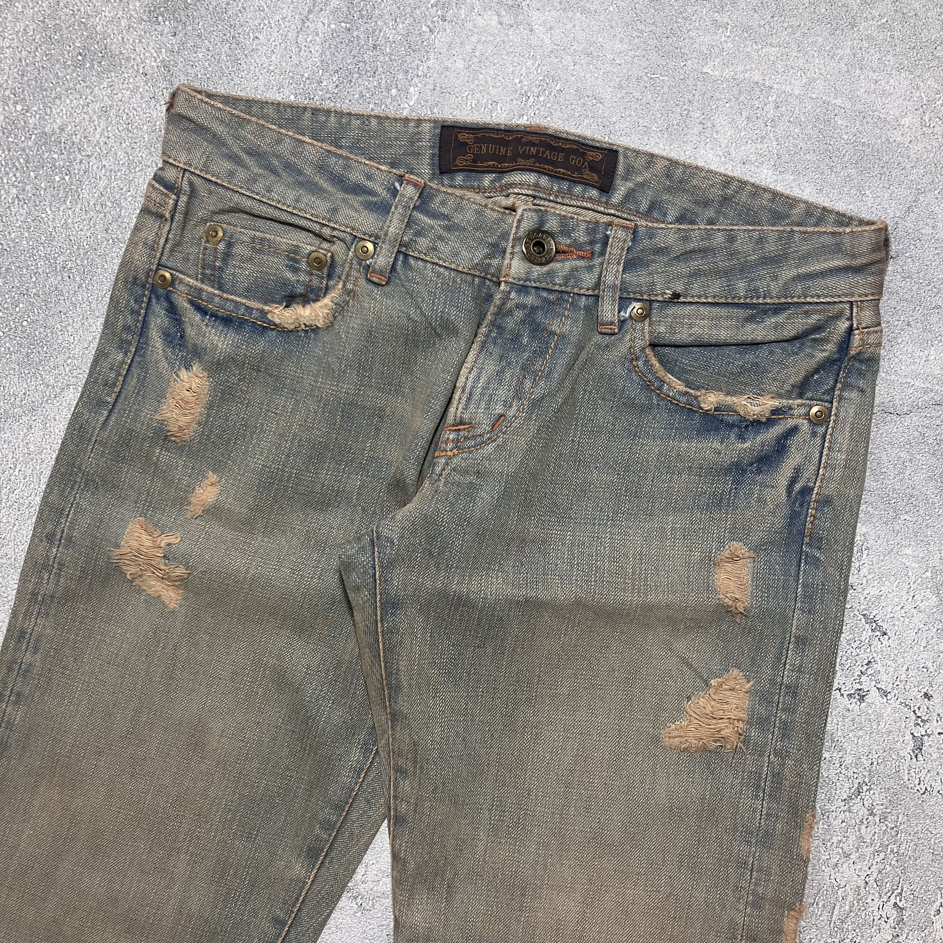 GOA GOA distressed mudwash heavy-weight selvedge denim Size US 30 / EU 46 - 2 Thumbnail
