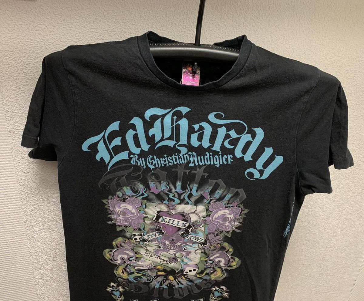 Ed Hardy Edhardy Ed Hardy Christian Audigier black t-shirt M made Usa Size US M / EU 48-50 / 2 - 3 Thumbnail