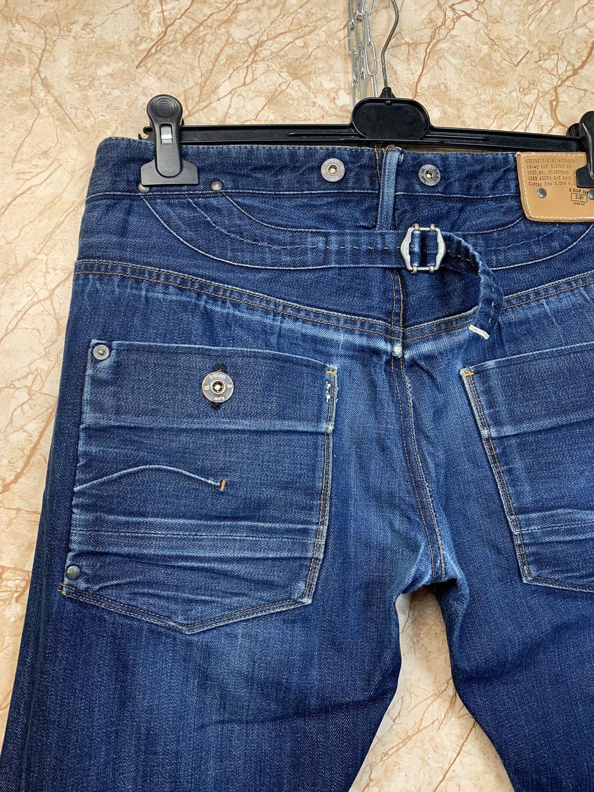 G-Star Lumber Narrow Handcrafted Buckle Back Selvedge Denim Jeans Size US 31 - 12 Thumbnail