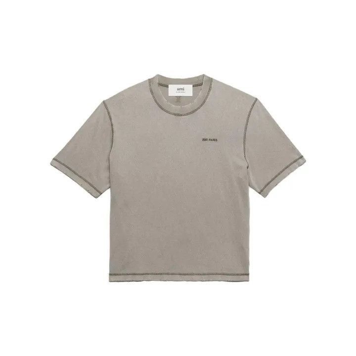 AMI Ami Paris Logo Embroidered Short Sleeve T-Shirt -2507 Size US XL / EU 56 / 4 - 2 Thumbnail