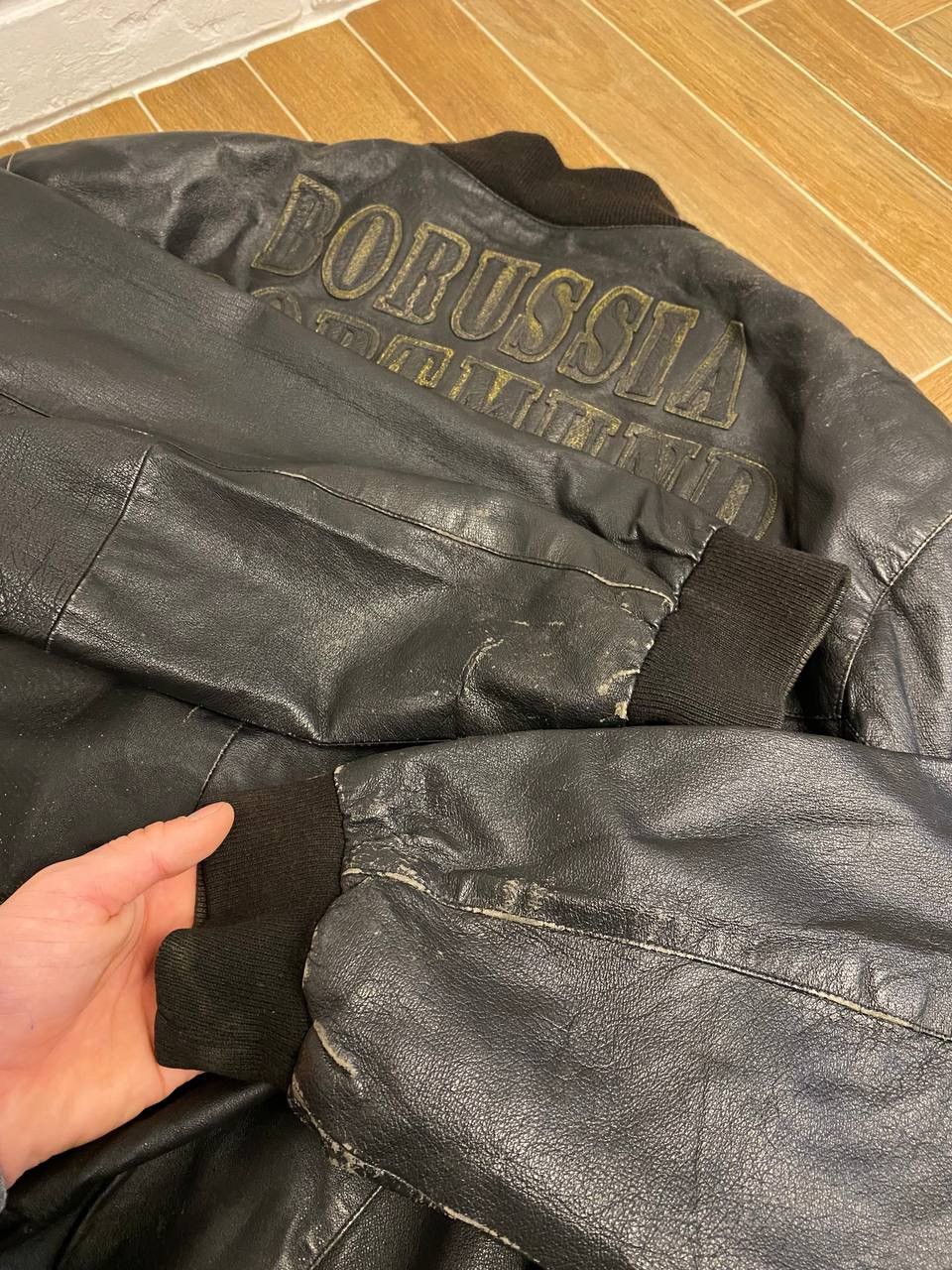 Vintage Rare Vintage Borussia Mönchengladbach Leather Bomber 90s Size US L / EU 52-54 / 3 - 12 Thumbnail