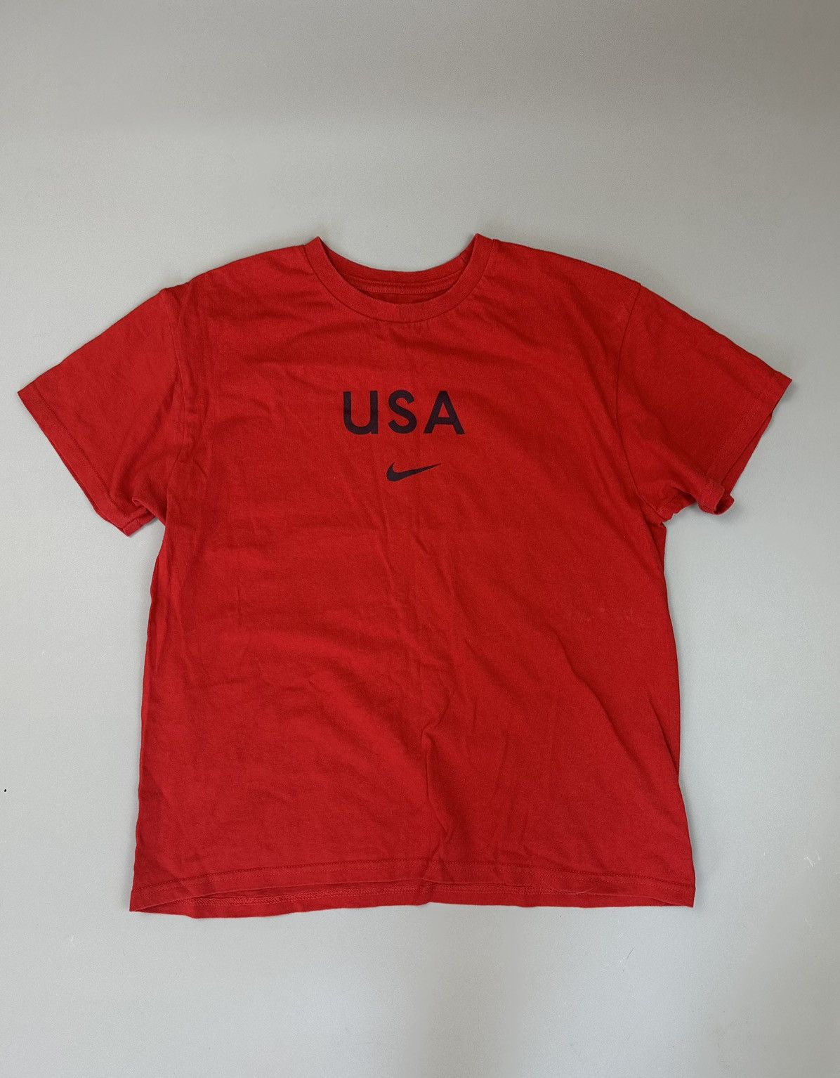 Nike Basic Red Tee Nike Cetre Big Logo Usa Size US S / EU 44-46 / 1 - 1 Thumbnail