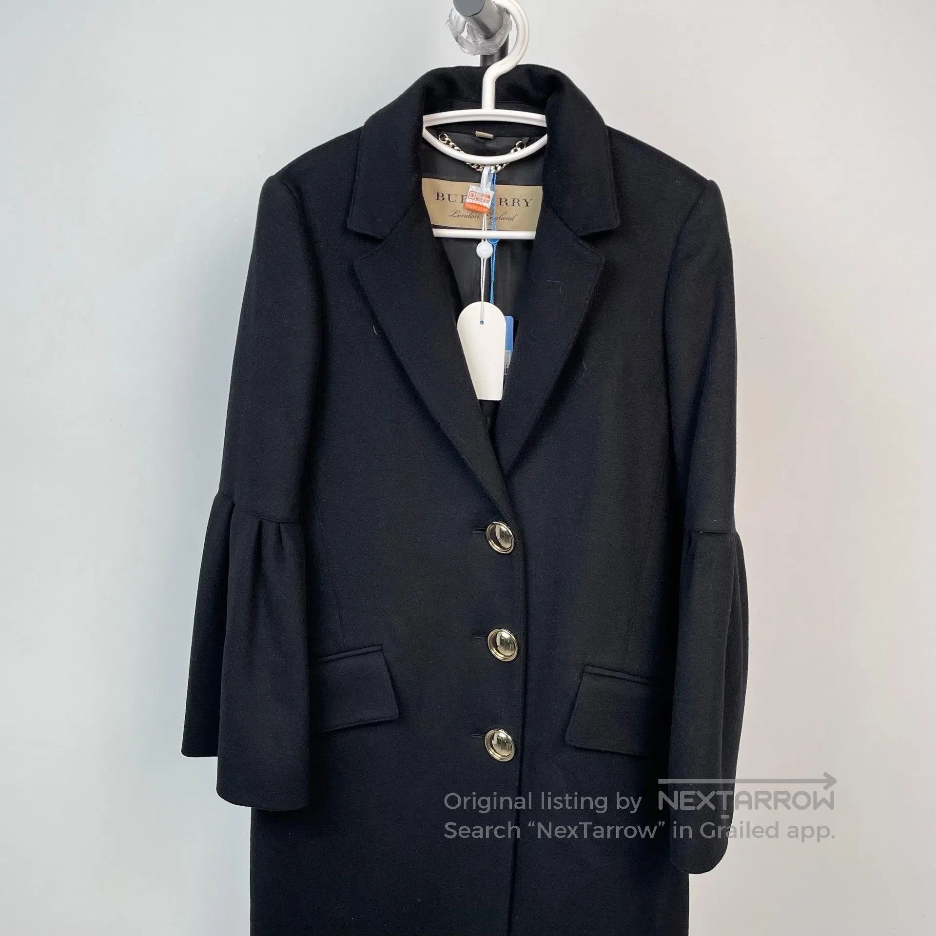 Burberry Burberry Bud Sleeve Black Long Coat Jacket| Size XS / US 0-2 / IT 36-38 - 3 Thumbnail