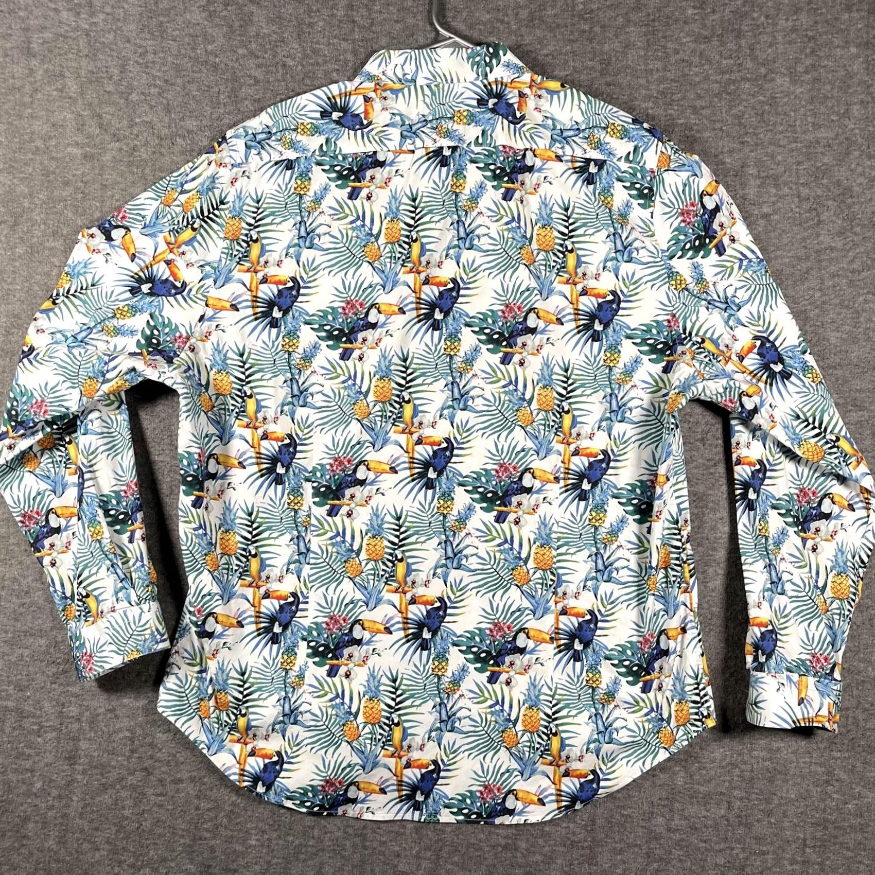 Vintage Paisley & Gray Shirt Mens 2XL Tropical Toucan Print Long Sleeve Button Up Casual Size US XXL / EU 58 / 5 - 3 Thumbnail