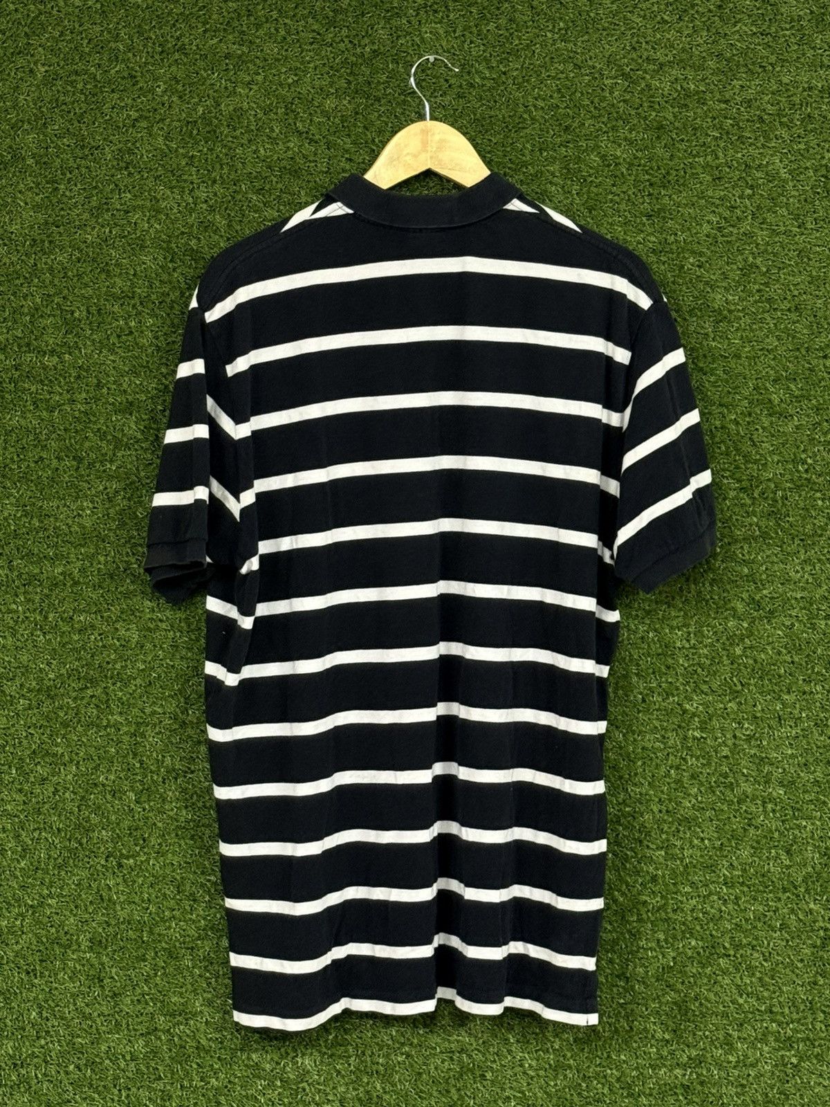 Polo Ralph Lauren Polo Ralph Lauren Black White Stripe PRL Pony Logo Shirt XL Size US XL / EU 56 / 4 - 4 Thumbnail