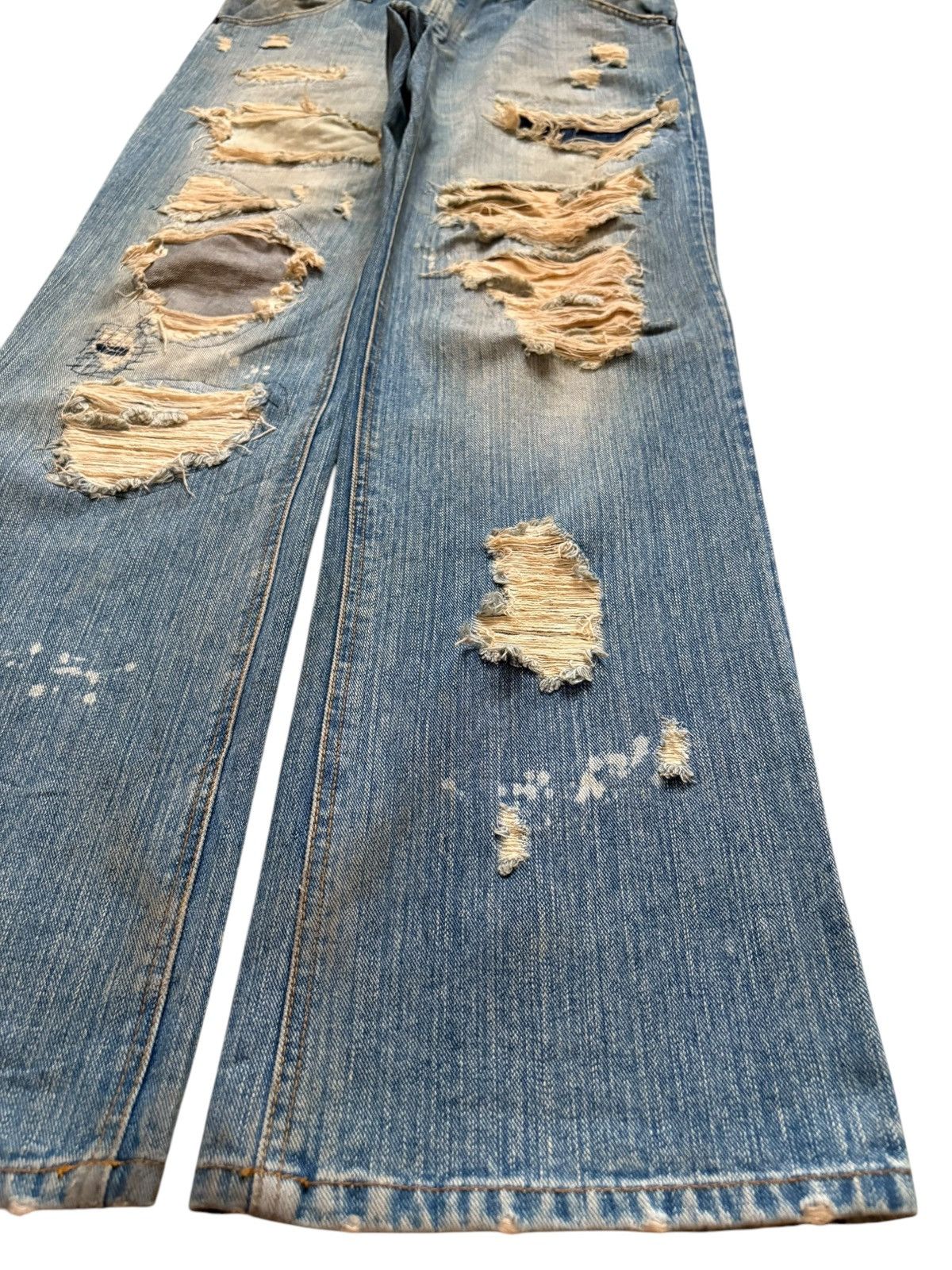 Japanese Brand Vintage Japanese Brand Bleach Rusty Mud Wash Rip Baggy Jean Size US 31 - 7 Thumbnail