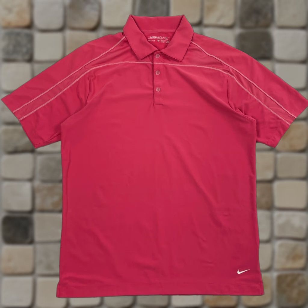 Nike Nike Polo Shirt Mens Medium Pink Dri-Fit Golf Short Sleeve Lightweight Outdoors Size US M / EU 48-50 / 2 - 1 Thumbnail