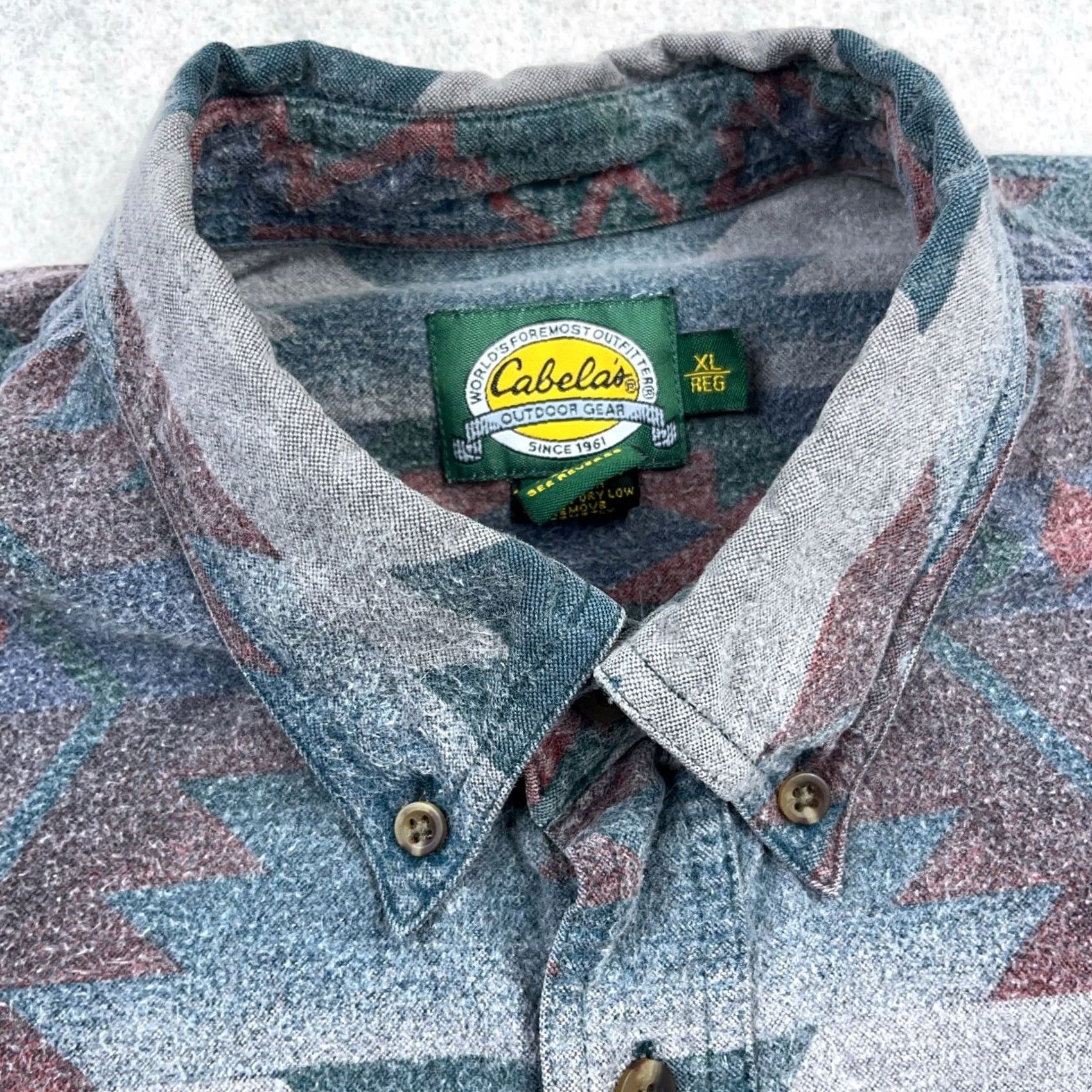 Vintage VINTAGE Cabela's Shirt Men XL Chamois Cloth Aztec Southwestern Button Up Faded Size US XL / EU 56 / 4 - 6 Thumbnail