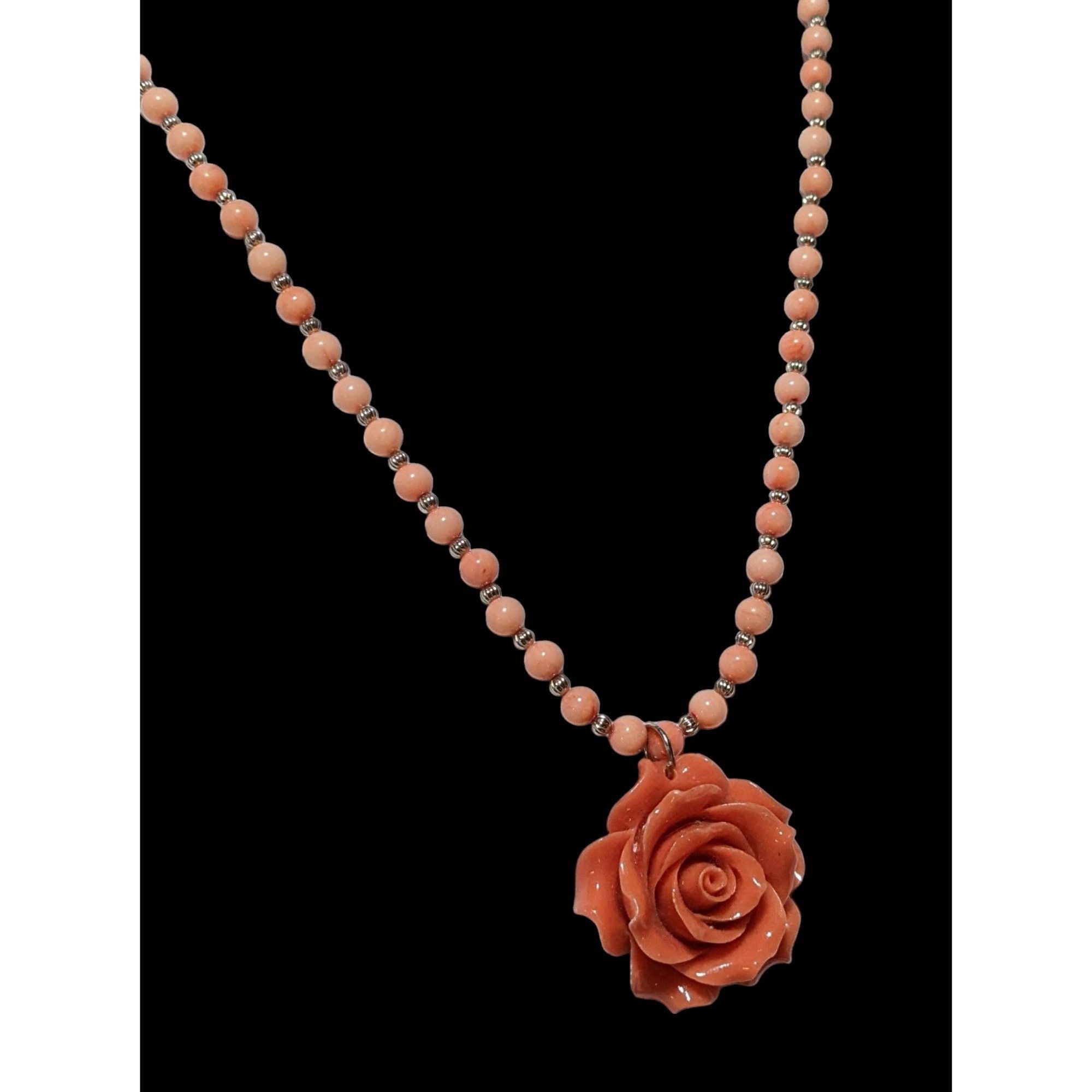 Other Retro Cottagecore Pink Beaded Floral Pendant Necklace Size ONE SIZE - 3 Thumbnail