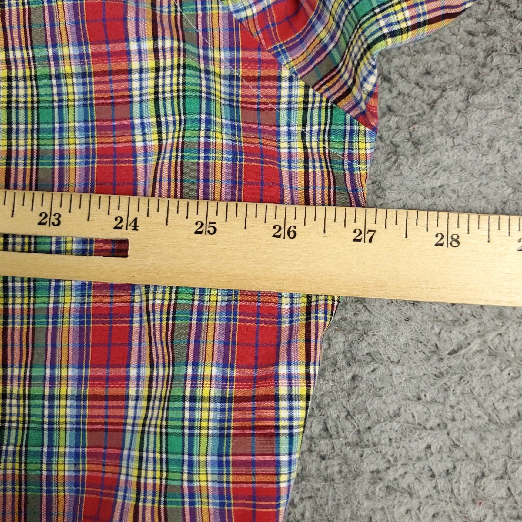 Ralph Lauren Ralph Lauren Dress Shirt Mens Size 17 Red Plaid Button-Up Long Sleeve Classic Size 46R - 6 Thumbnail