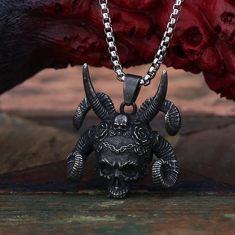 Japanese Brand × Jewelry Horn And Skull Pendant Necklace Size ONE SIZE - 3 Thumbnail