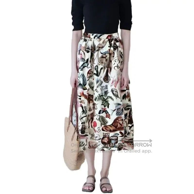 Valentino Valentino Colorful Cotton Printed Midi Skirt . Size 23" - 1 Thumbnail