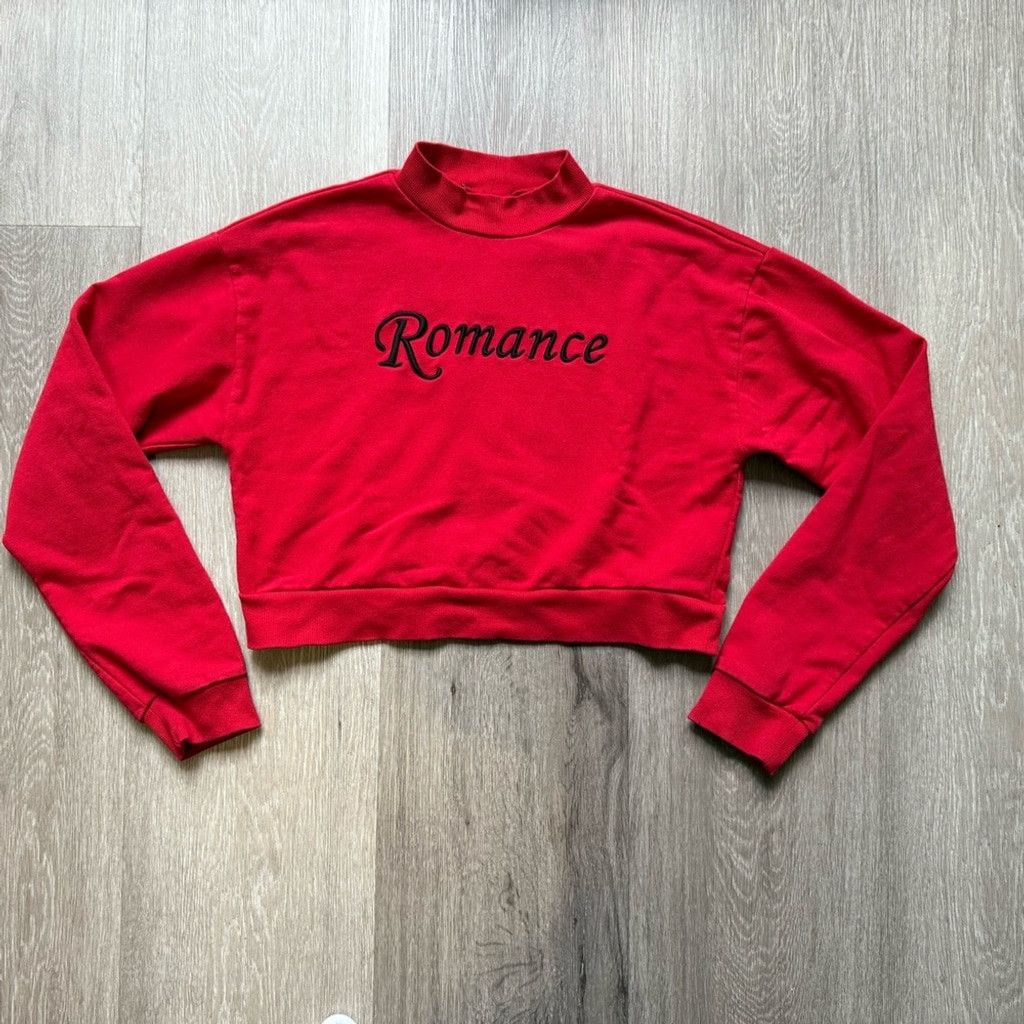 Forever 21 Forever 21 Red Cropped Sweatshirt with Mandarin Collar Size M / US 6-8 / IT 42-44 - 1 Thumbnail