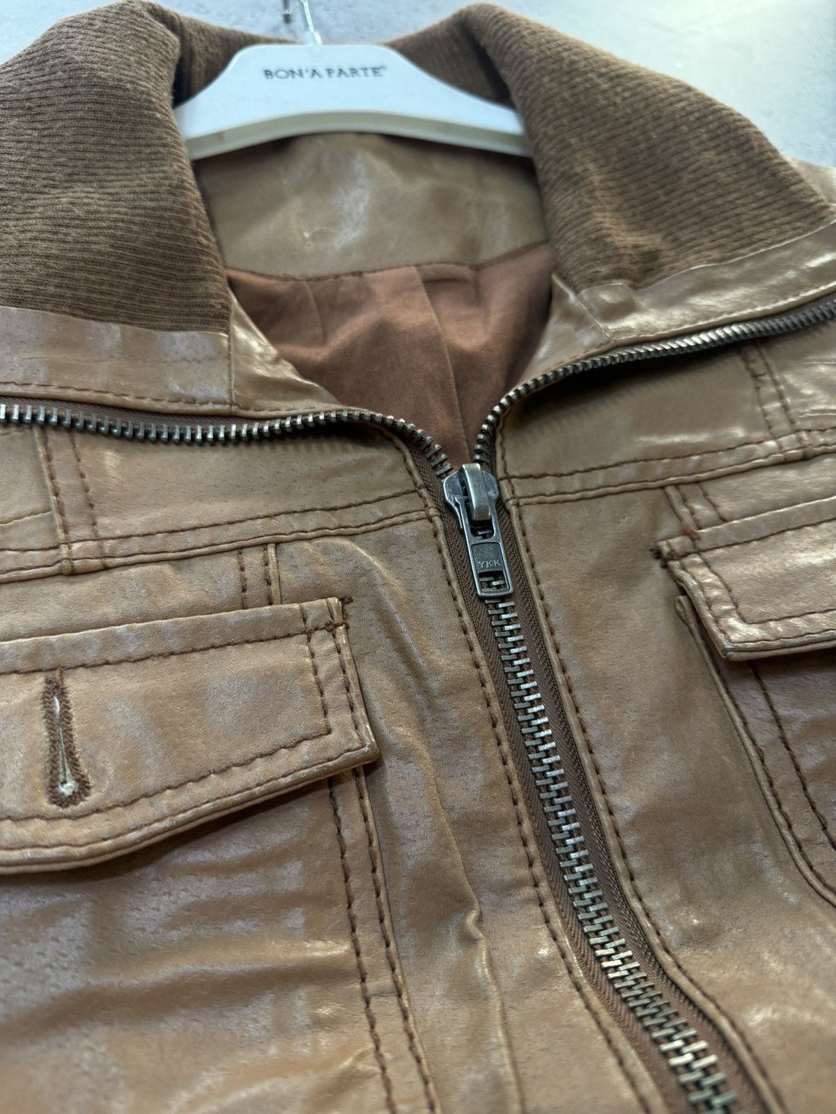 Junya Watanabe Vintage Stone Leather Undercover Style Cargo Bomber Jacket Size US S / EU 44-46 / 1 - 6 Thumbnail