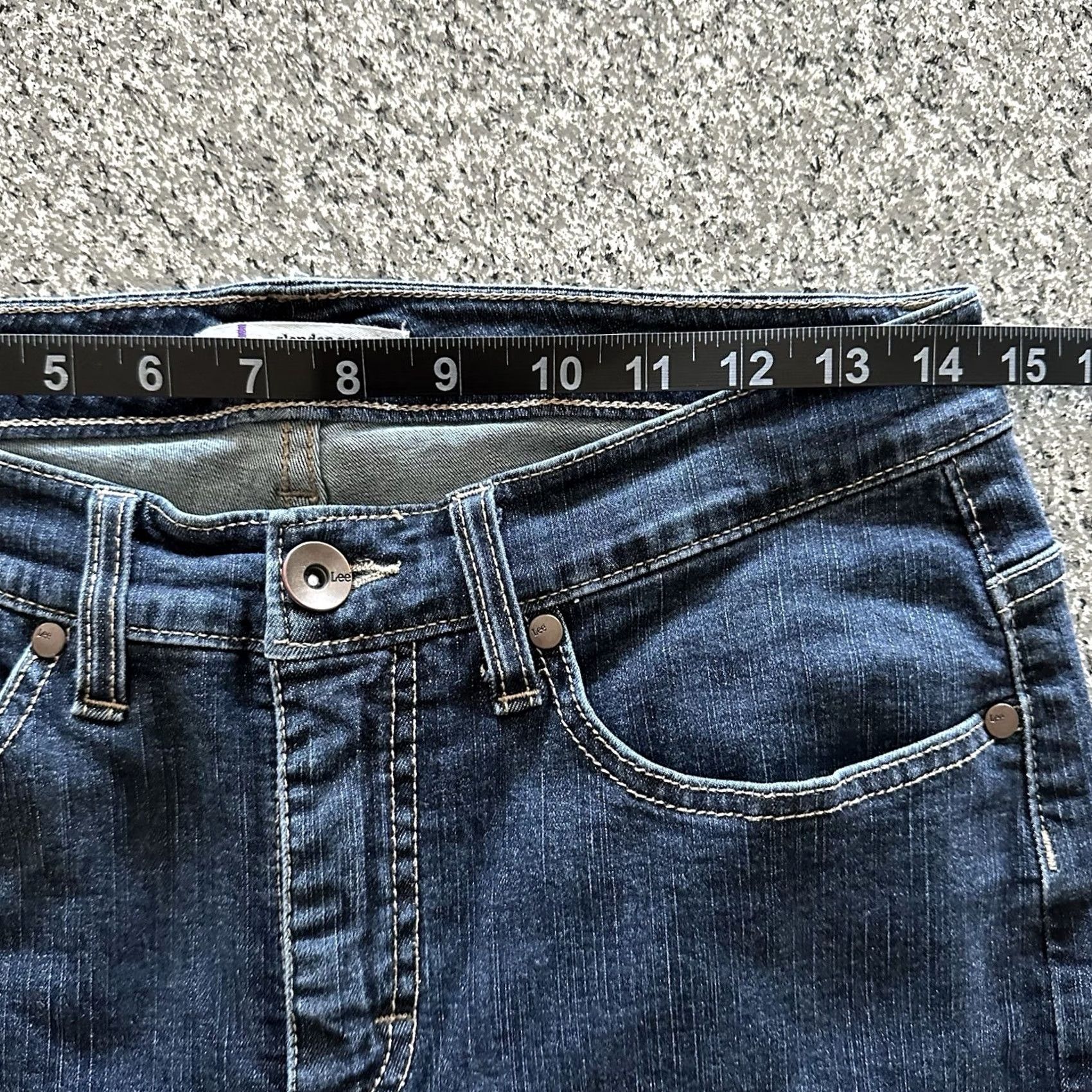 Lee Lee Jeans Womens Jeans 10 Short 29x29 Slender Secret Low Rise Bootcut 5-Pocket Blue Denim 98% Cotton 2% Spandex Mens? Size 32" / US 10 / IT 46 - 7 Thumbnail