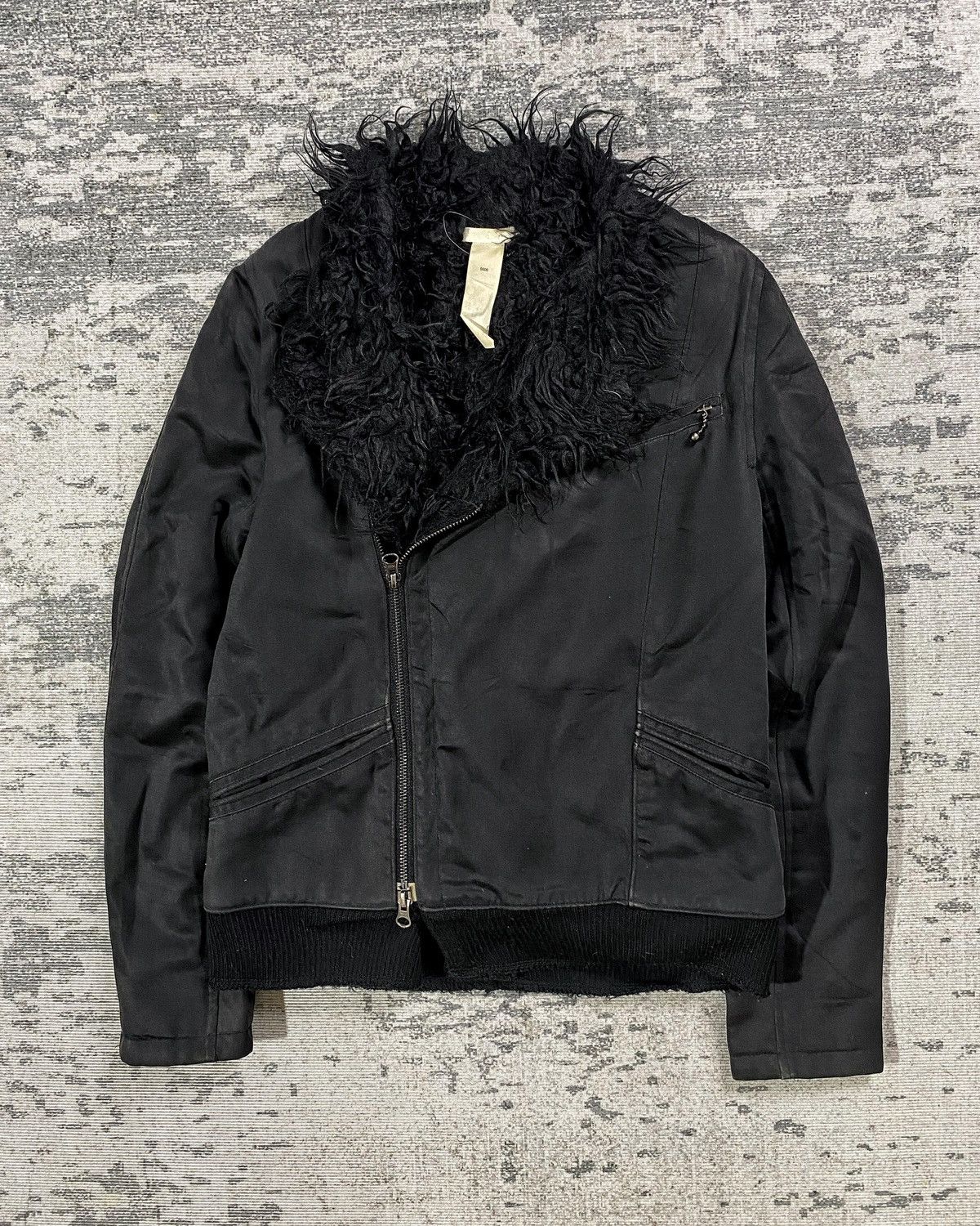 Helmut Lang 2000s Tornado Mart Asymmetric Fur Astro Biker y2k Lgb Ifsix Size US M / EU 48-50 / 2 - 1 Thumbnail