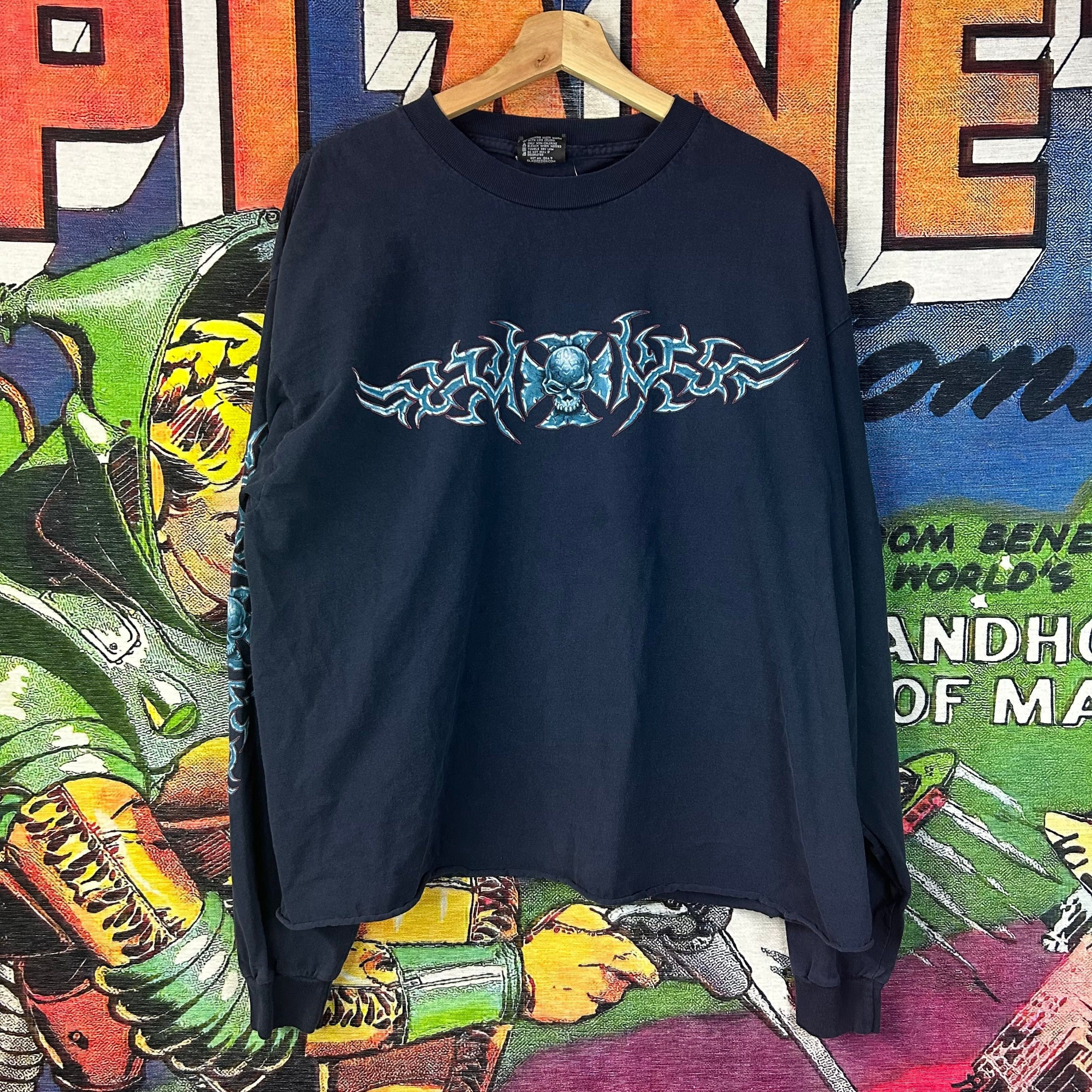 Y2K ODM Tribal Skull Long Sleeve Tee Size XL