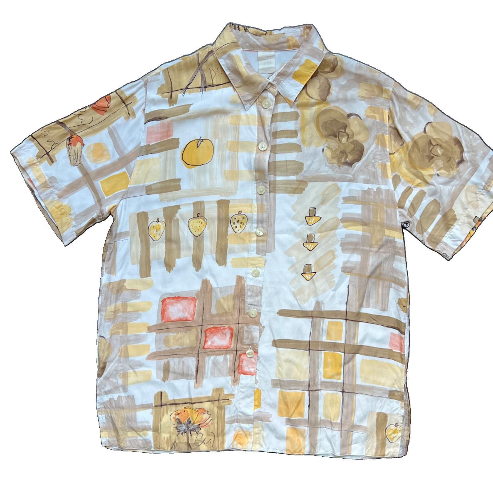 Other 90s Garden-core Patterned Button Up Size XL / US 12-14 / IT 48-50 - 1 Thumbnail