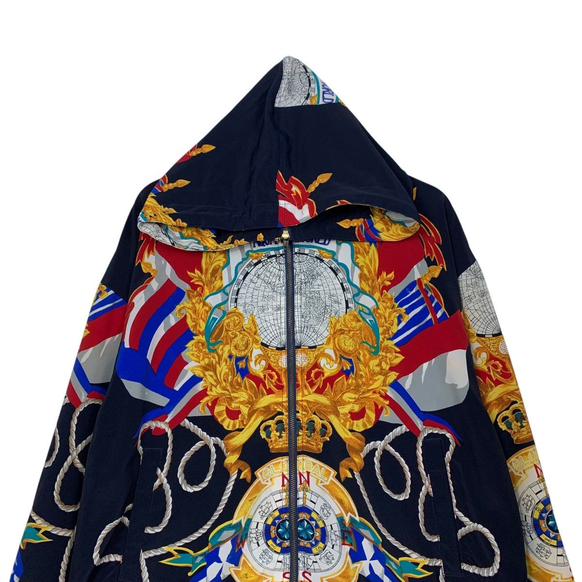 Vintage Vintage AQUA WORLD Fullprint Poly Hoodie Jacket #2569-C116 Size US L / EU 52-54 / 3 - 2 Thumbnail